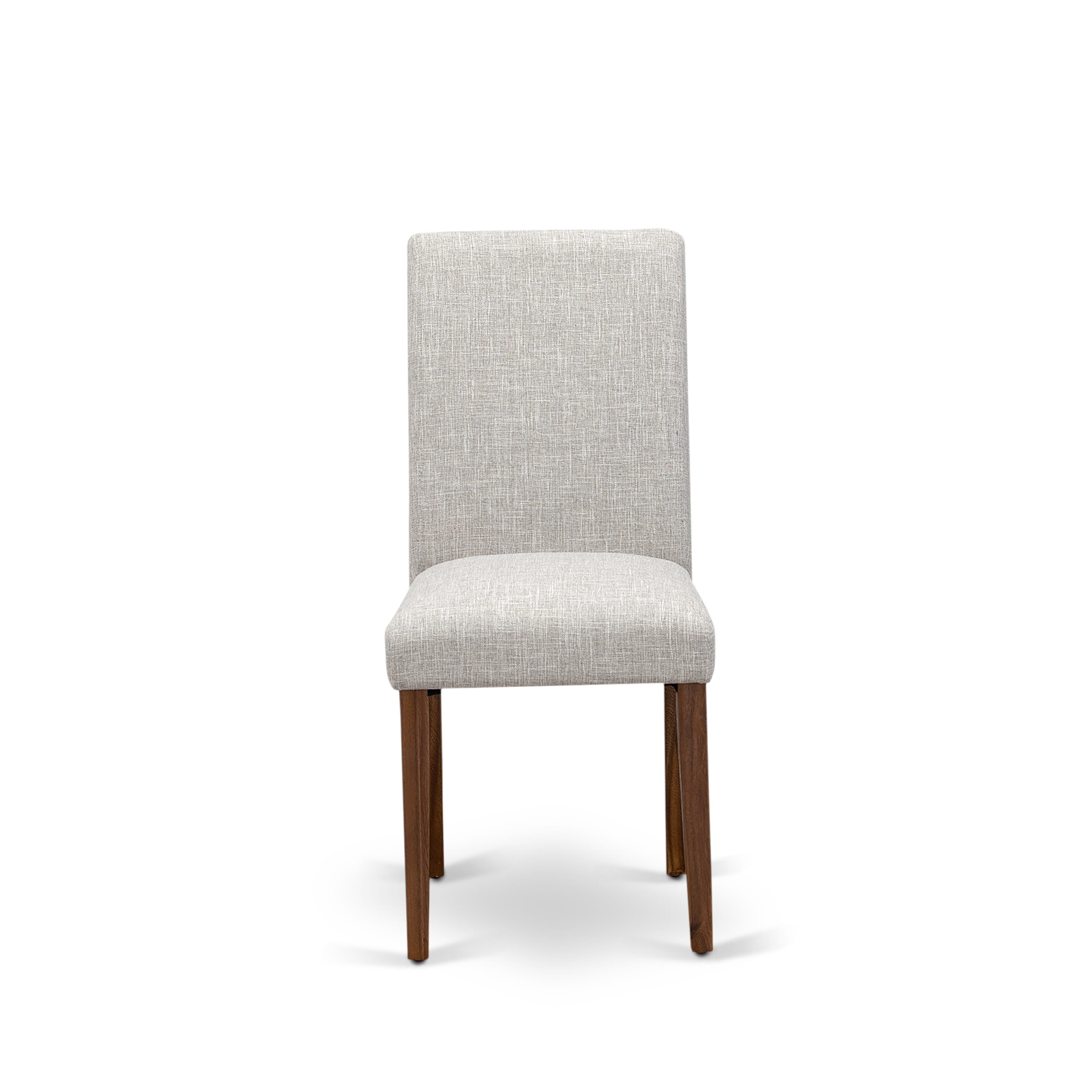 East West Furniture ABPNT35 - Set of 2 - Upholstered Chair- Dining Chairs Includes Antique Walnut Hardwood Structure with Doeskin Linen Fabric Seat and Simple Back