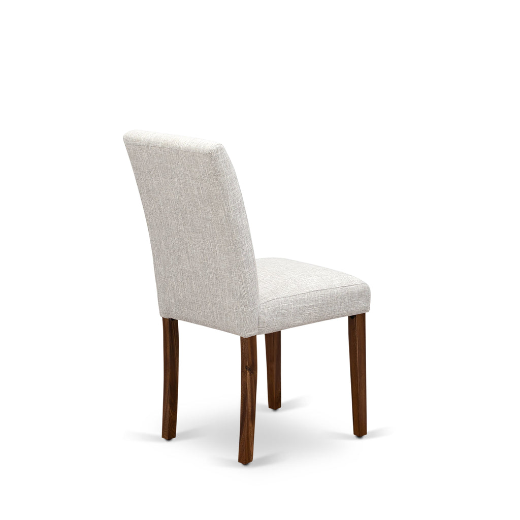 East West Furniture ABPNT35 Abbott Classic Parson Chairs - Doeskin Linen Fabric Padded Dining Chairs