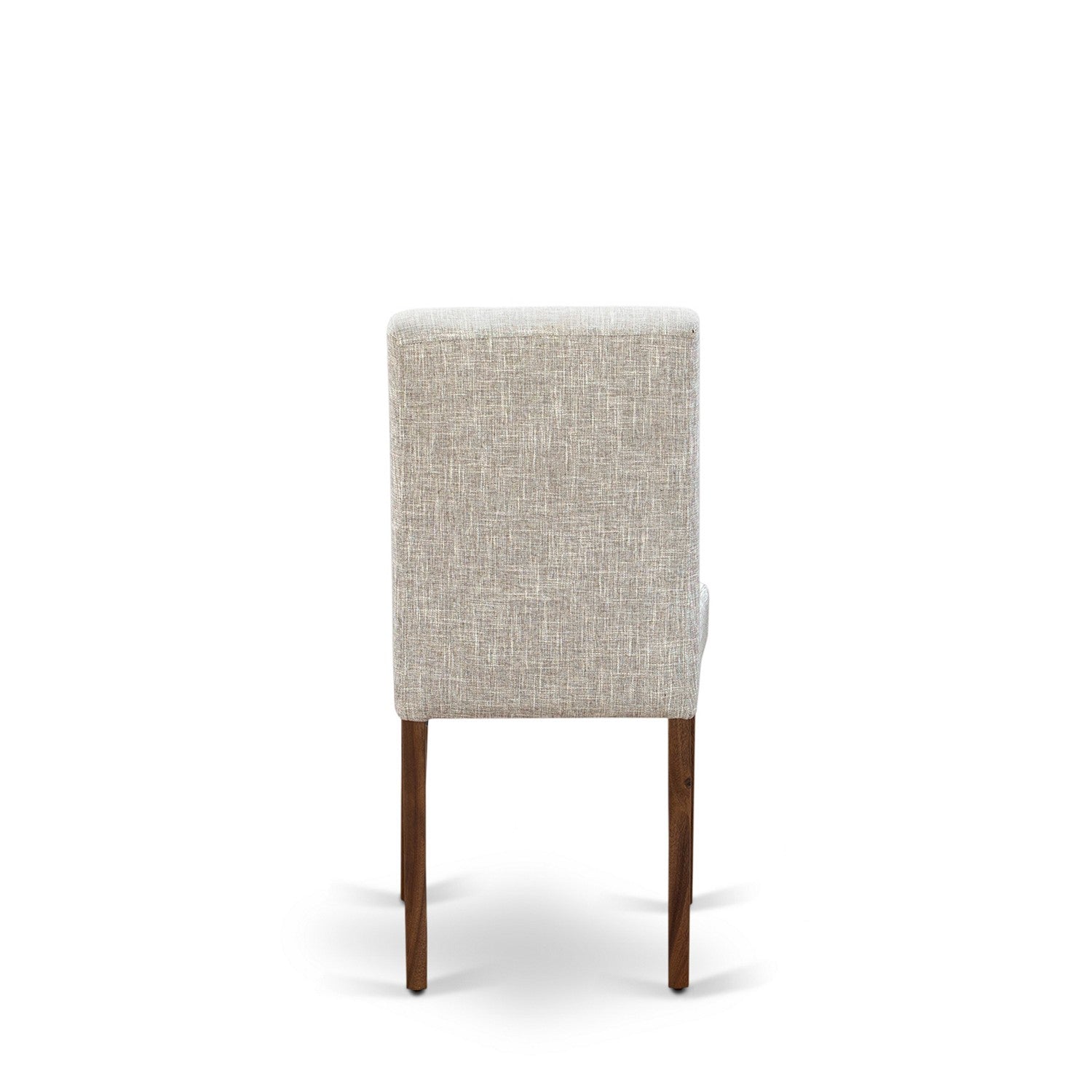 Juego de comedor East West Furniture I3AB7-N35 de 7 piezas compuesto por una mesa de comedor redonda con pedestal y 6 sillas Parson tapizadas en tela de lino y piel de venado.