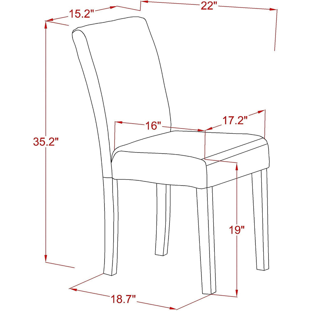 East West Furniture X696AB624-5 5 Piece Dining Set Includes a Rectangle Dining Room Table with X-Legs and 4 Black Color Linen Fabric Upholstered Parson Chairs