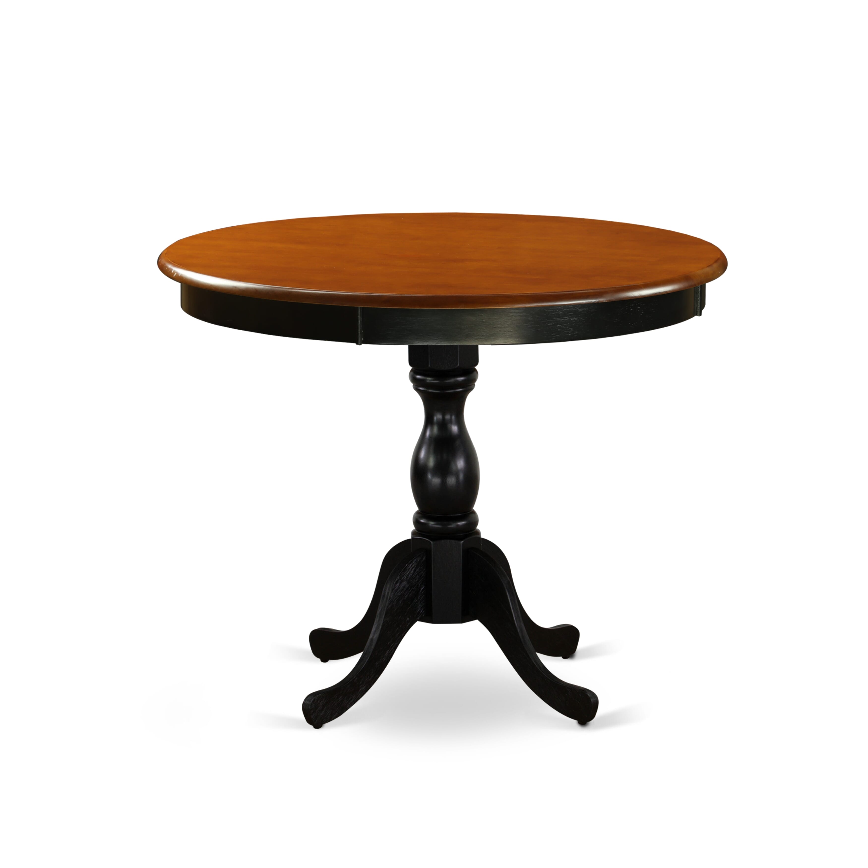 East West Furniture AMPV5-BCH-W 5-Piece Dinette Set Consist of Wood Dining Table and 4 Dining Room Chairs with Slatted Back - Black Finish