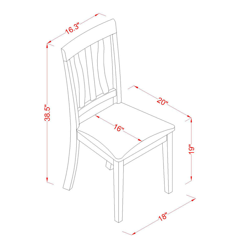 Juego de mesa de comedor de 7 piezas East West Furniture AVAT7-BLK-LC. Incluye una mesa de cocina ovalada con hojas de mariposa y 6 sillas de comedor tapizadas en piel sintética.