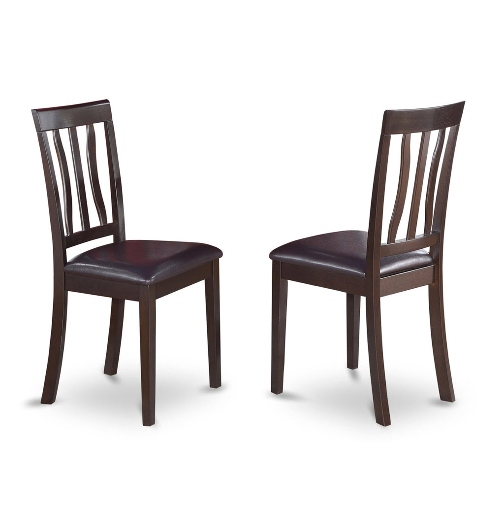 East West Furniture CAAN6-CAP-LC 6 Piece Dining Set Contains a Rectangle Dining Room Table and 4 Faux Leather Kitchen Chairs with a Bench