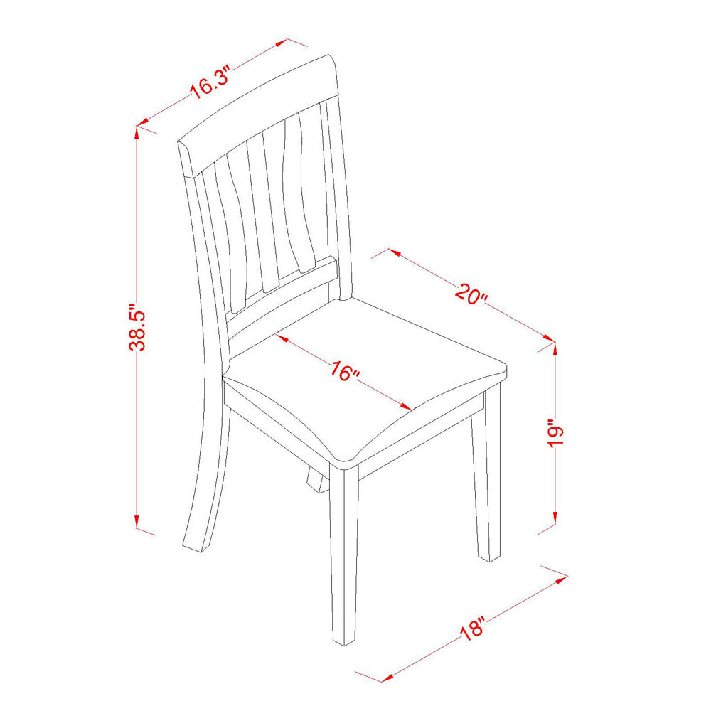 East West Furniture ANC-OAK-C Antique Dining Chairs - Linen Fabric Upholstered Wooden Chairs, Set of 2, Oak