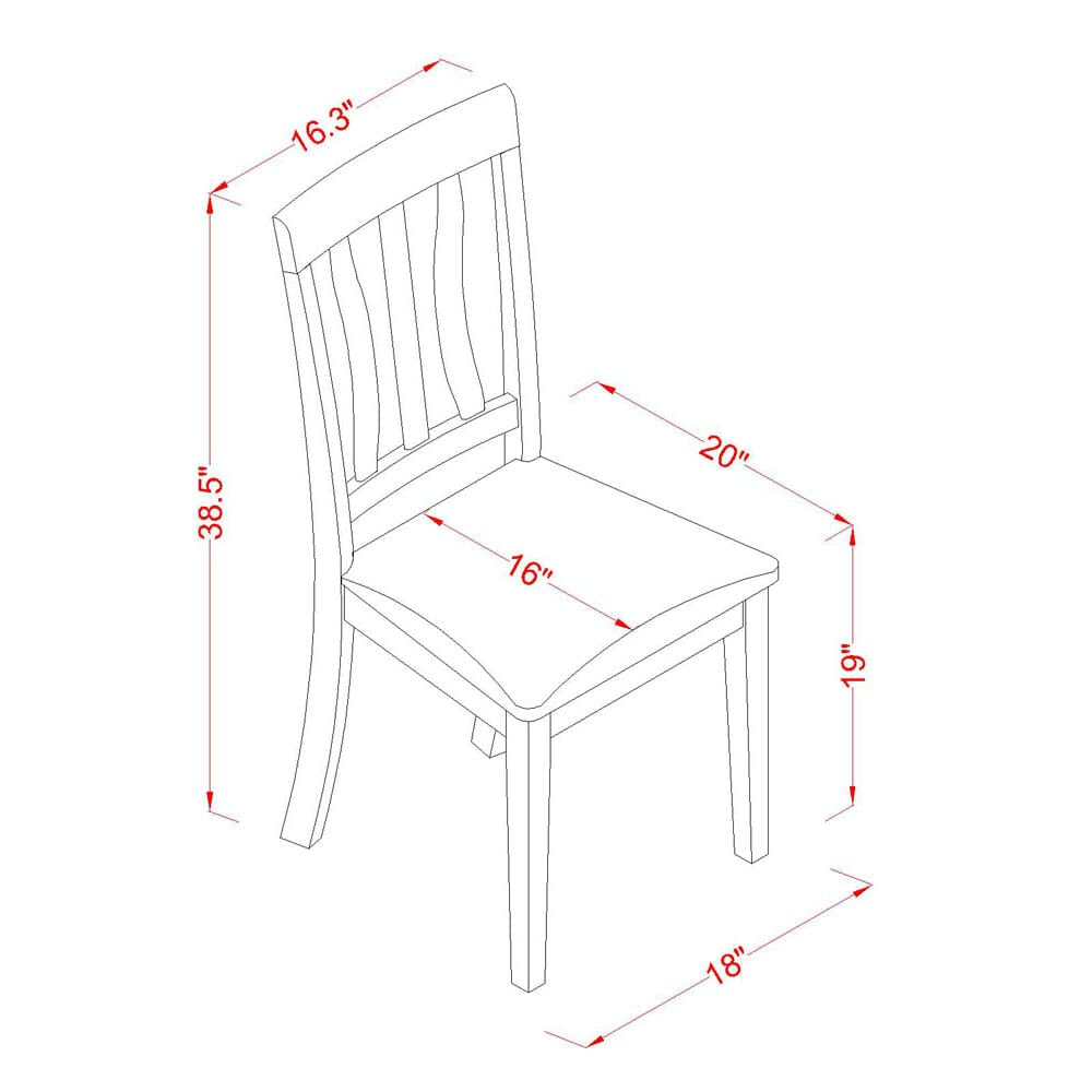 El juego de comedor de 5 piezas NDAN5-OAK-LC de East West Furniture incluye una mesa de comedor rectangular con alas abatibles y 4 sillas de cocina tapizadas en piel sintética.