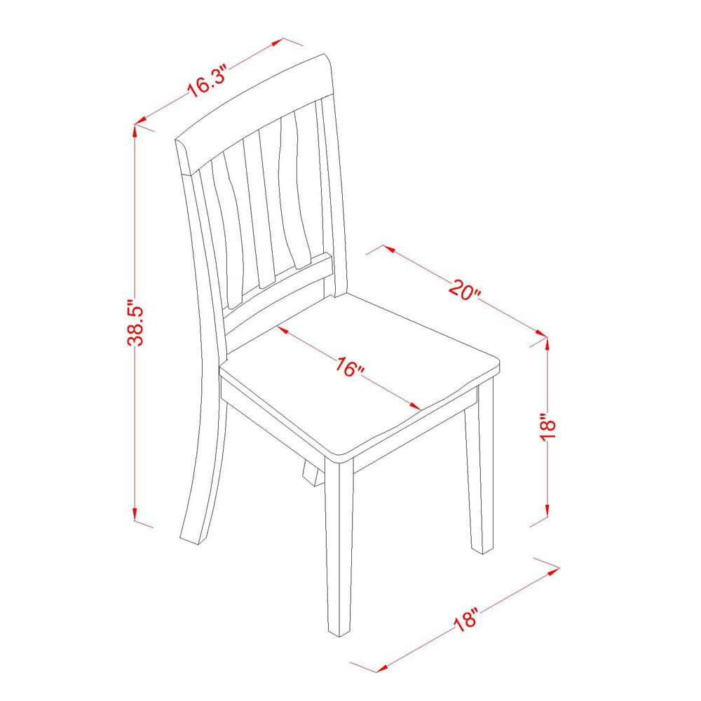 East West Furniture NDAN5-WHI-W 5 Piece Dining Room Furniture Set Includes a Rectangle Kitchen Table with Dropleaf and 4 Dining Chairs, 30x48 Inch, Buttermilk & Cherry