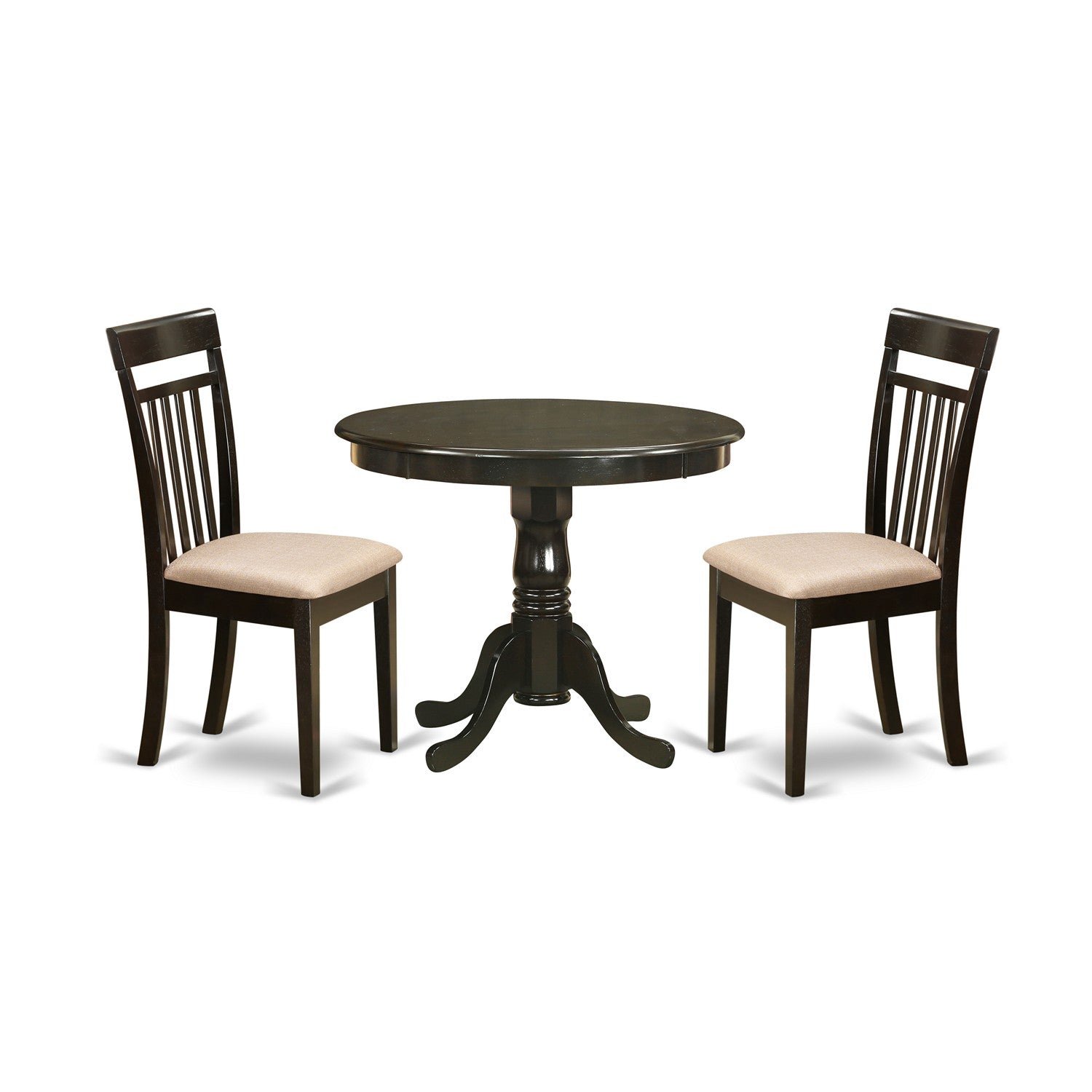ANCA3-CAP-C 3 Pc small Kitchen Table set-breakfast nook plus 2 dinette Chairs