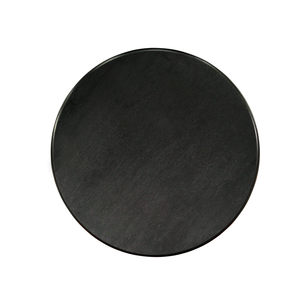 Juego de mesa de comedor moderna de 3 piezas AMAB3-ABK-24 de East West Furniture. Incluye una mesa de cocina redonda con pedestal y dos sillas tapizadas en tela de lino de color negro.