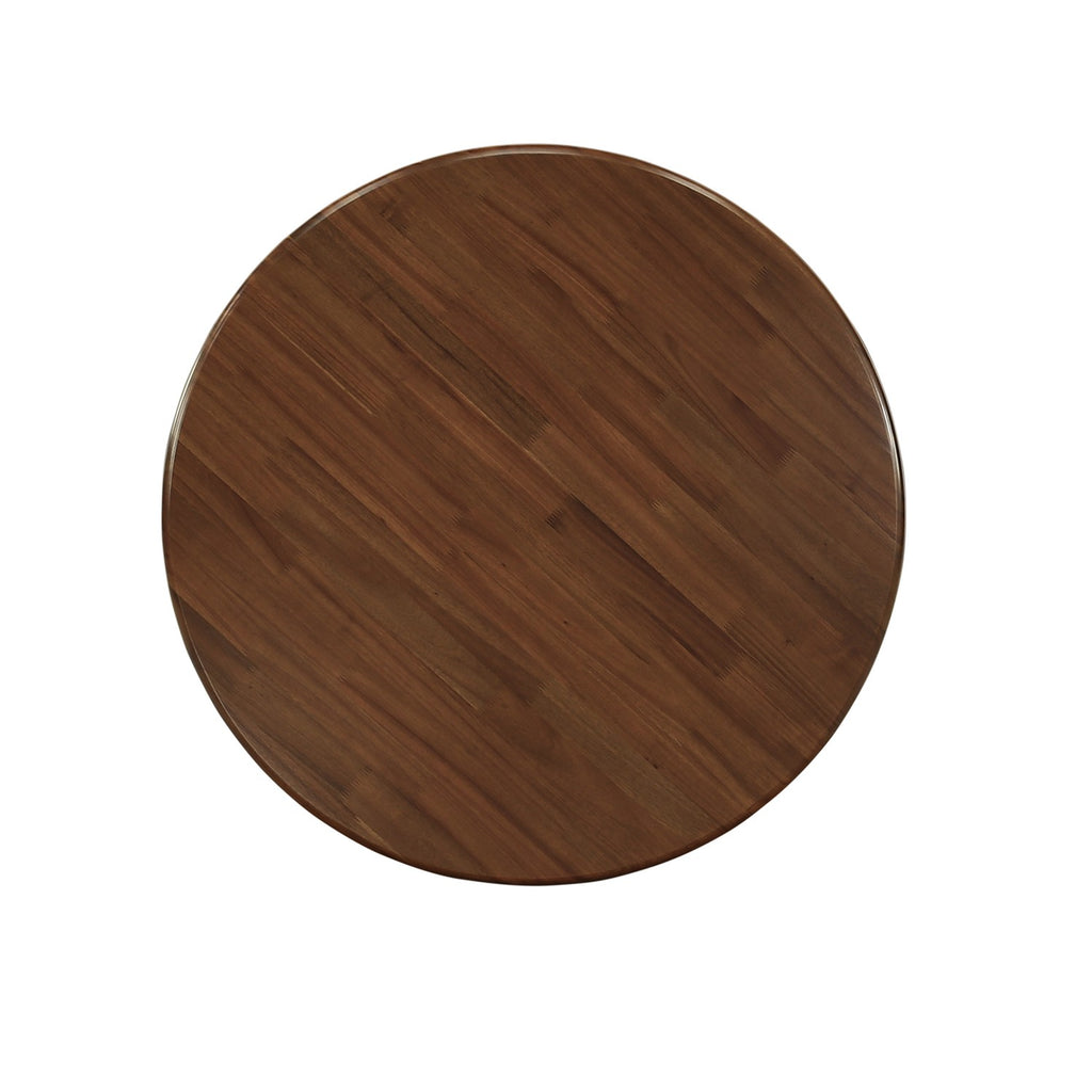 East West Furniture ANT-AWA-TP Antique Modern Kitchen Table - a Round Dining Table Top with Pedestal Base, 36x36 Inch, Walnut