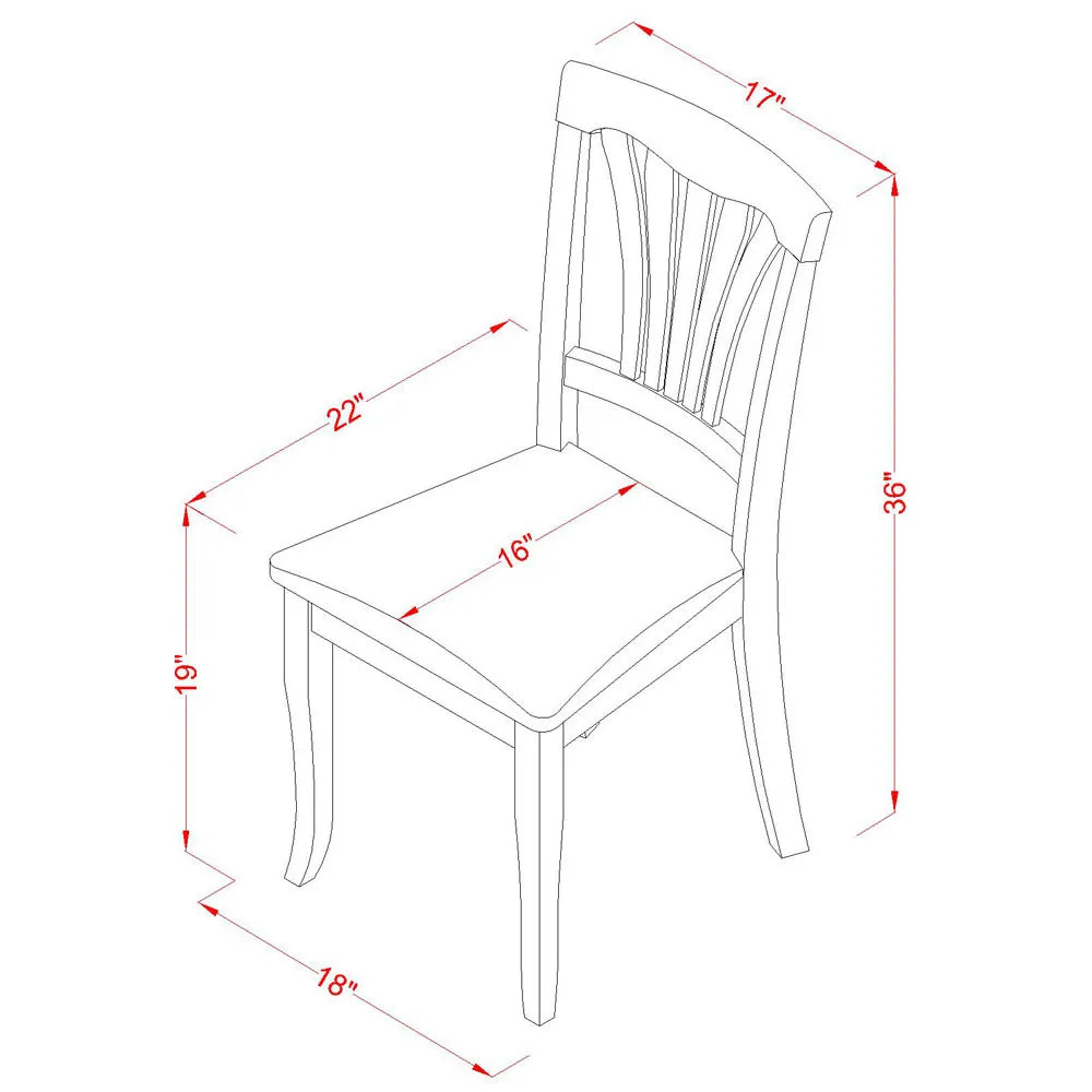 Juego de mesa de comedor de 7 piezas East West Furniture AVON7-BLK-LC. Incluye una mesa de comedor ovalada con hojas de mariposa y 6 sillas tapizadas en piel sintética.