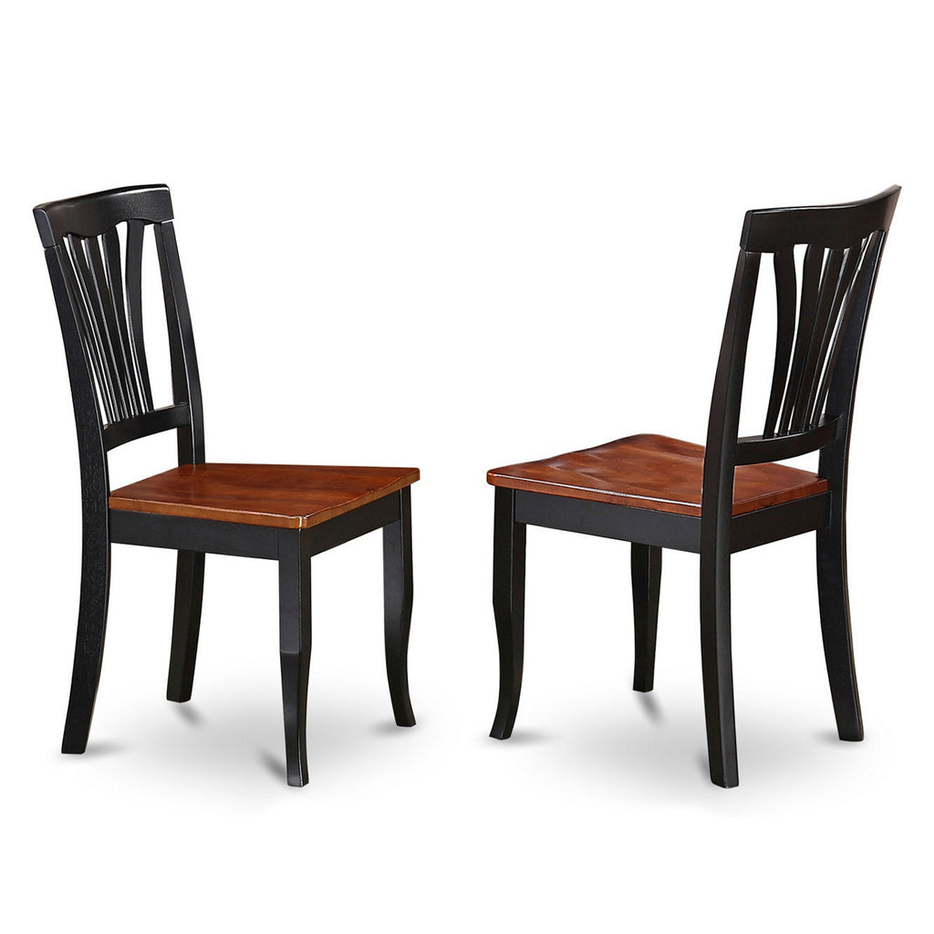 East West Furniture ANAV3-BLK-W 3 Piece Kitchen Table Set for Small Spaces Contains a Round Dining Table with Pedestal and 2 Dining Room Chairs, 36x36 Inch, Black & Cherry
