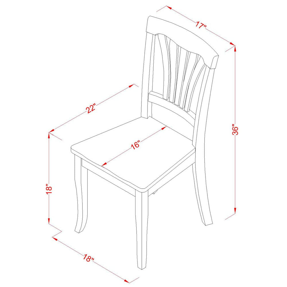 East West Furniture NDAV3-BCH-W 3 Piece Dining Set Contains a Rectangle Dining Room Table with Dropleaf and 2 Kitchen Chairs, 30x48 Inch, Black & Cherry