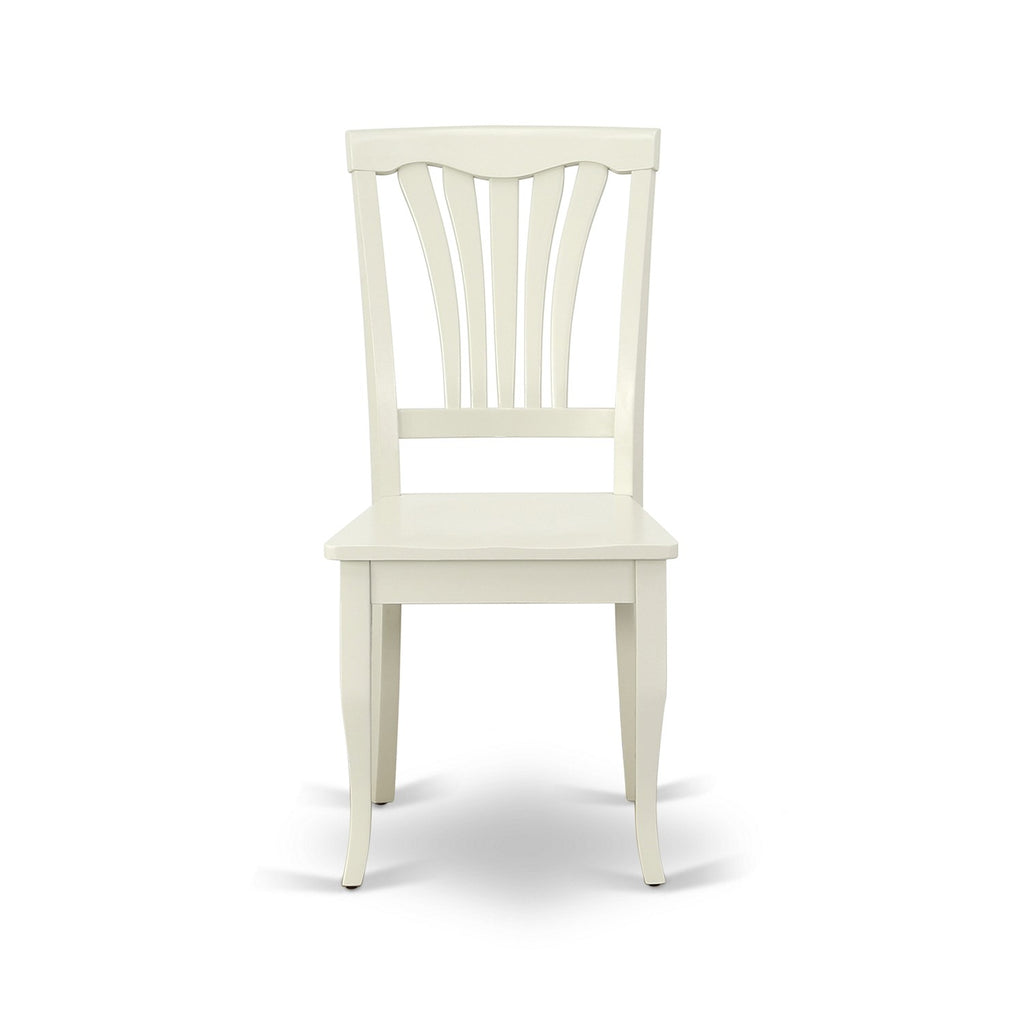 East West Furniture ANAV3-LWH-W 3 Piece Dining Table Set for Small Spaces Contains a Round Kitchen Table with Pedestal and 2 Kitchen Dining Chairs