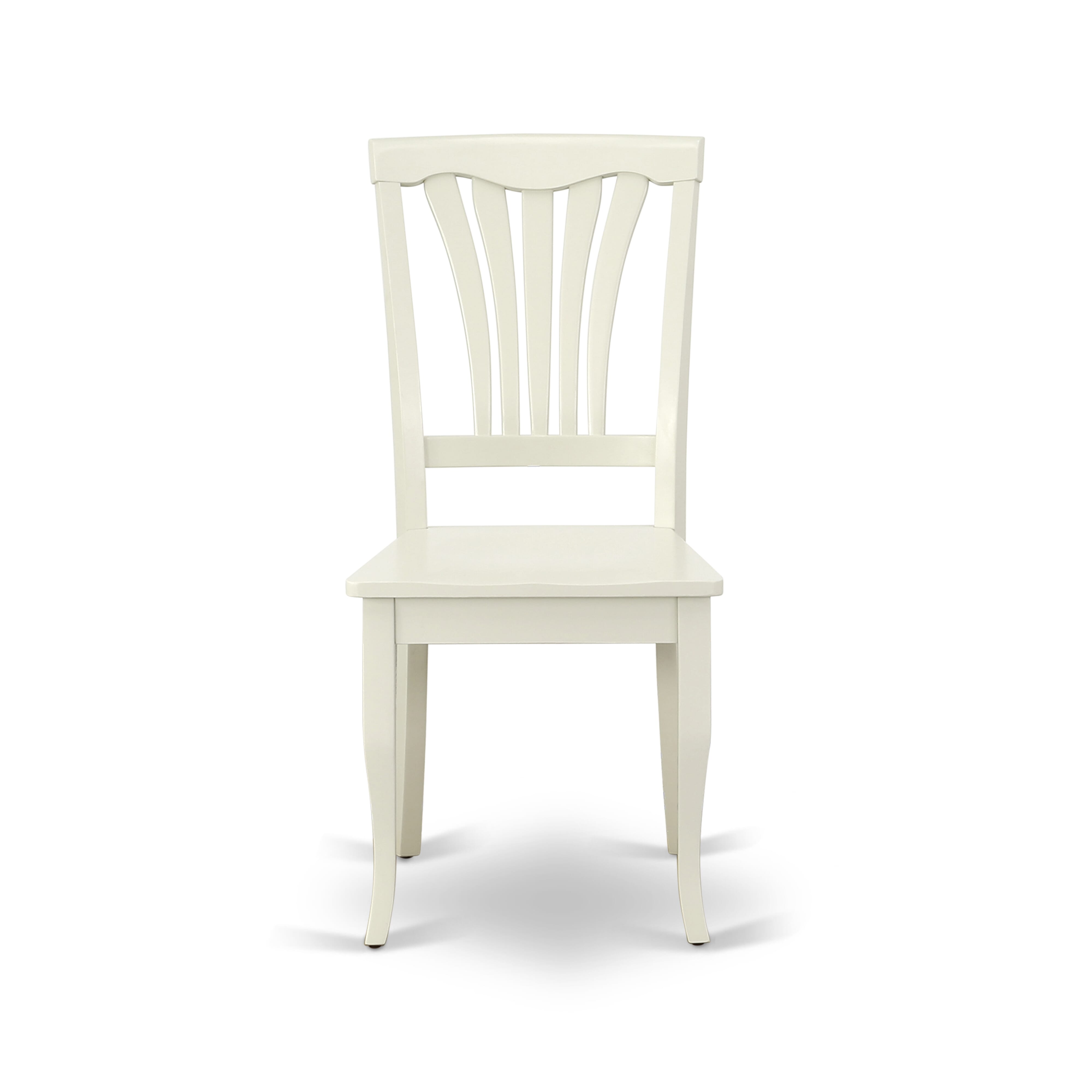 AVON7-LWH-W 7PC Oval 42/60 inch Table with 18 In Leaf and 6 vertical slatted Chairs
