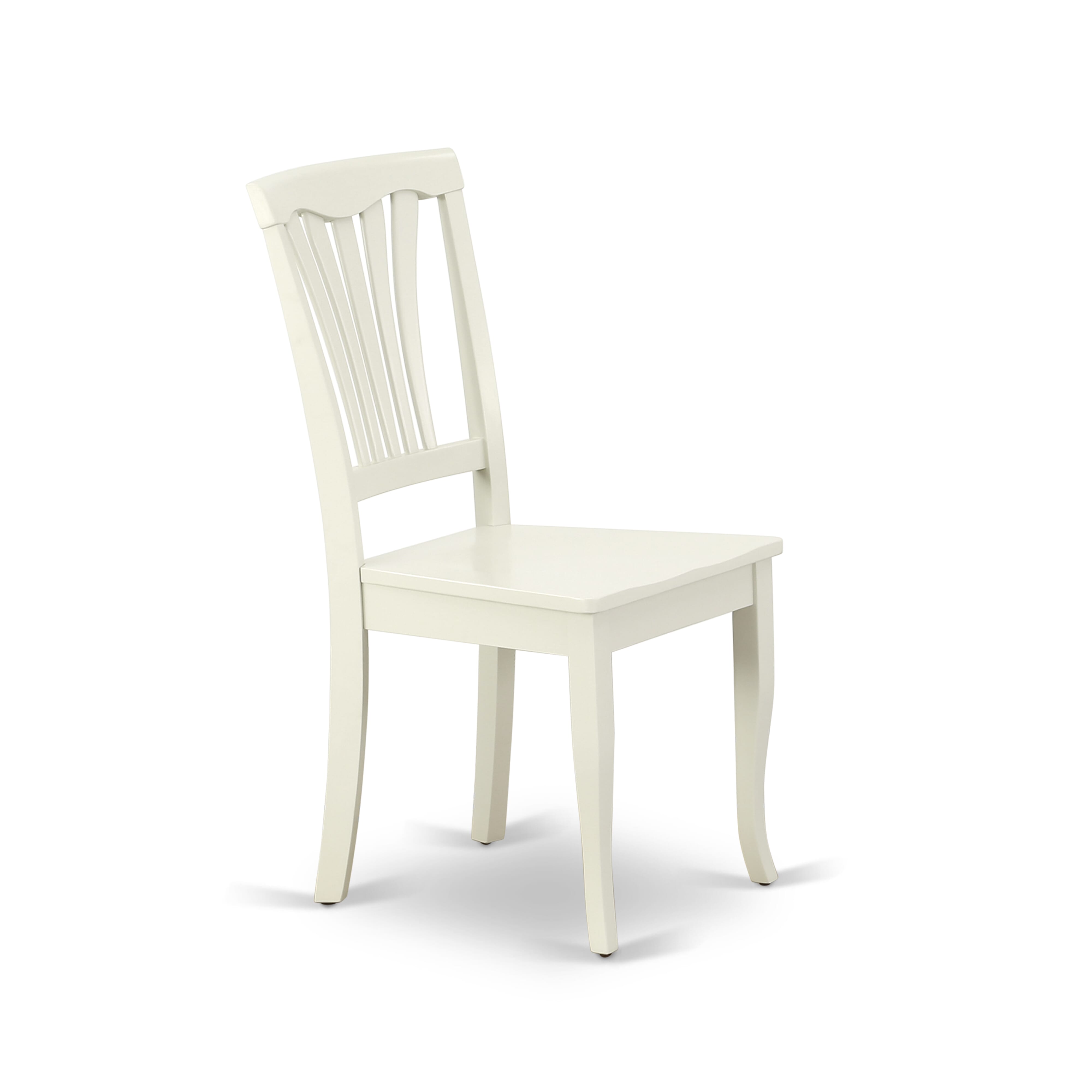 AVON7-LWH-W 7PC Oval 42/60 inch Table with 18 In Leaf and 6 vertical slatted Chairs