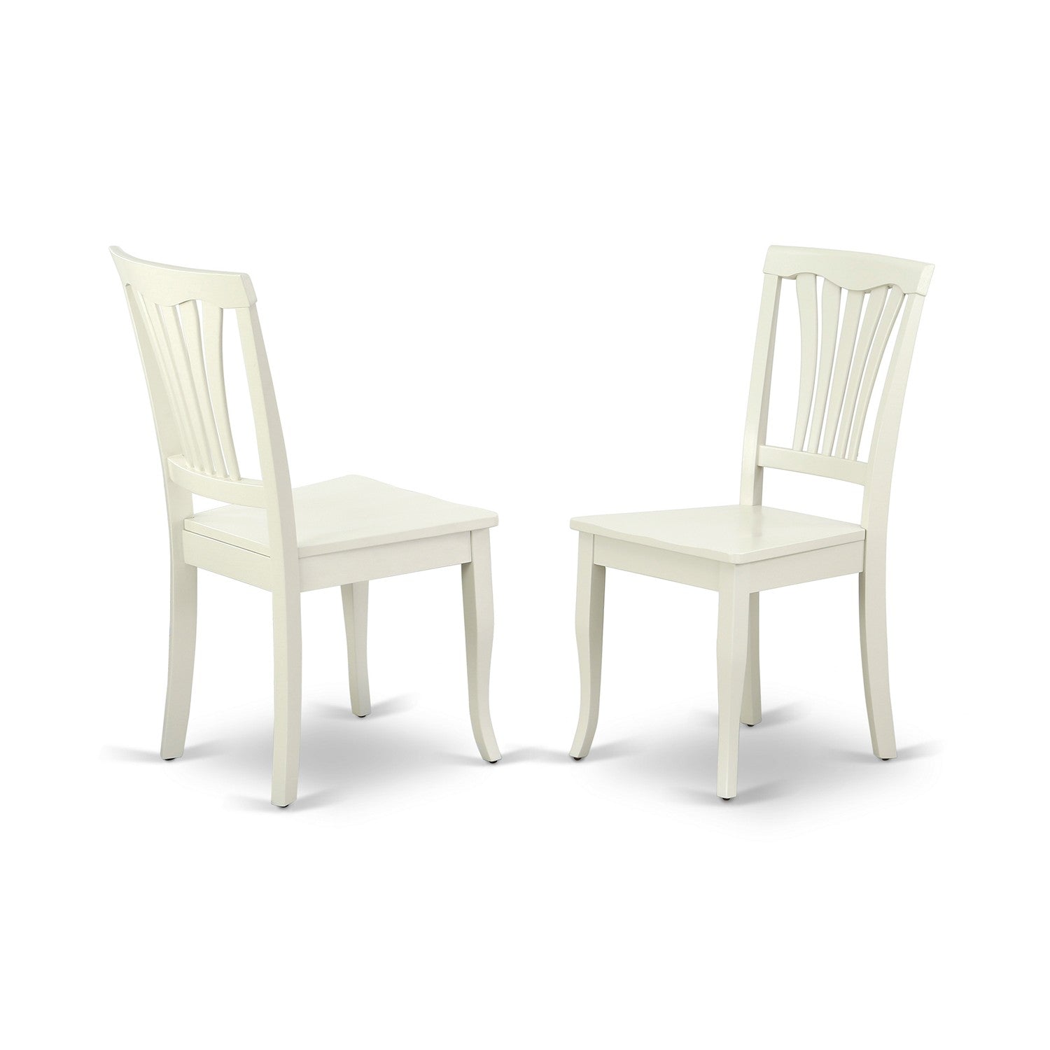 Sillas de comedor Avon East West Furniture AVC-LWH-W - Respaldo de listones y asiento de madera maciza