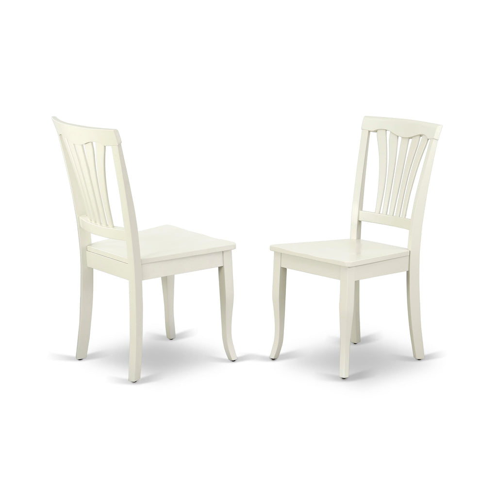 East West Furniture CAAV7-LWH-W 7 Piece Kitchen Table Set Consist of a Rectangle Dining Table and 6 Dining Chairs