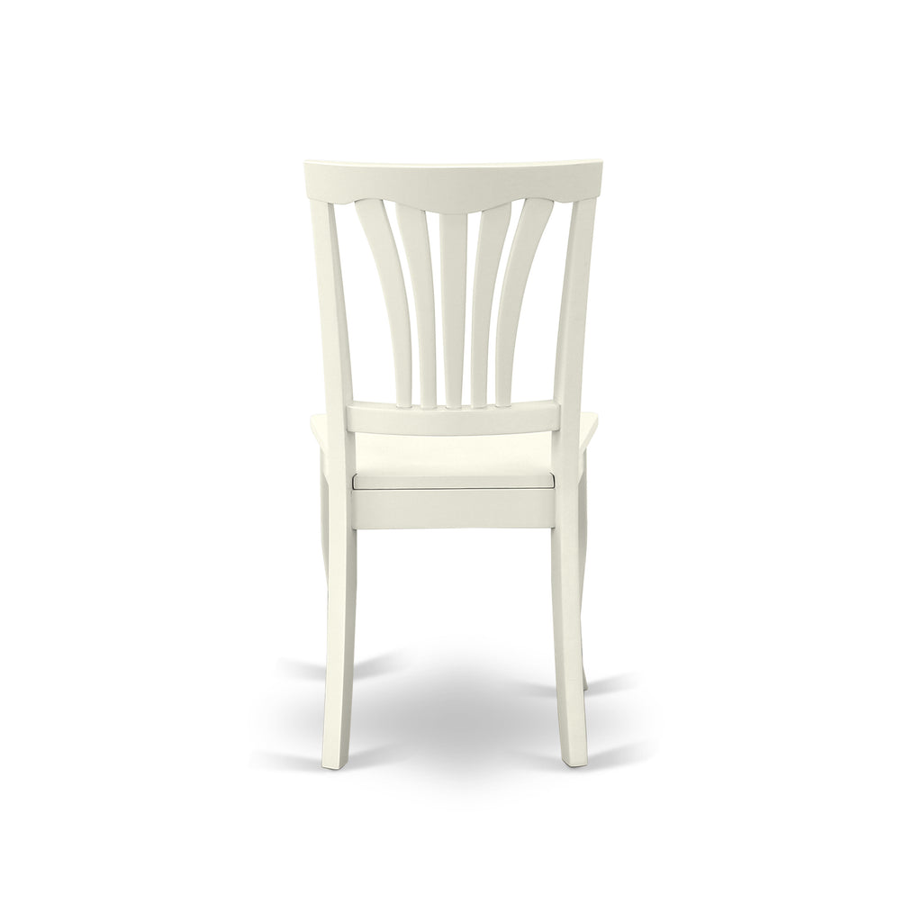 East West Furniture ANAV3-LWH-W 3 Piece Dining Table Set for Small Spaces Contains a Round Kitchen Table with Pedestal and 2 Kitchen Dining Chairs