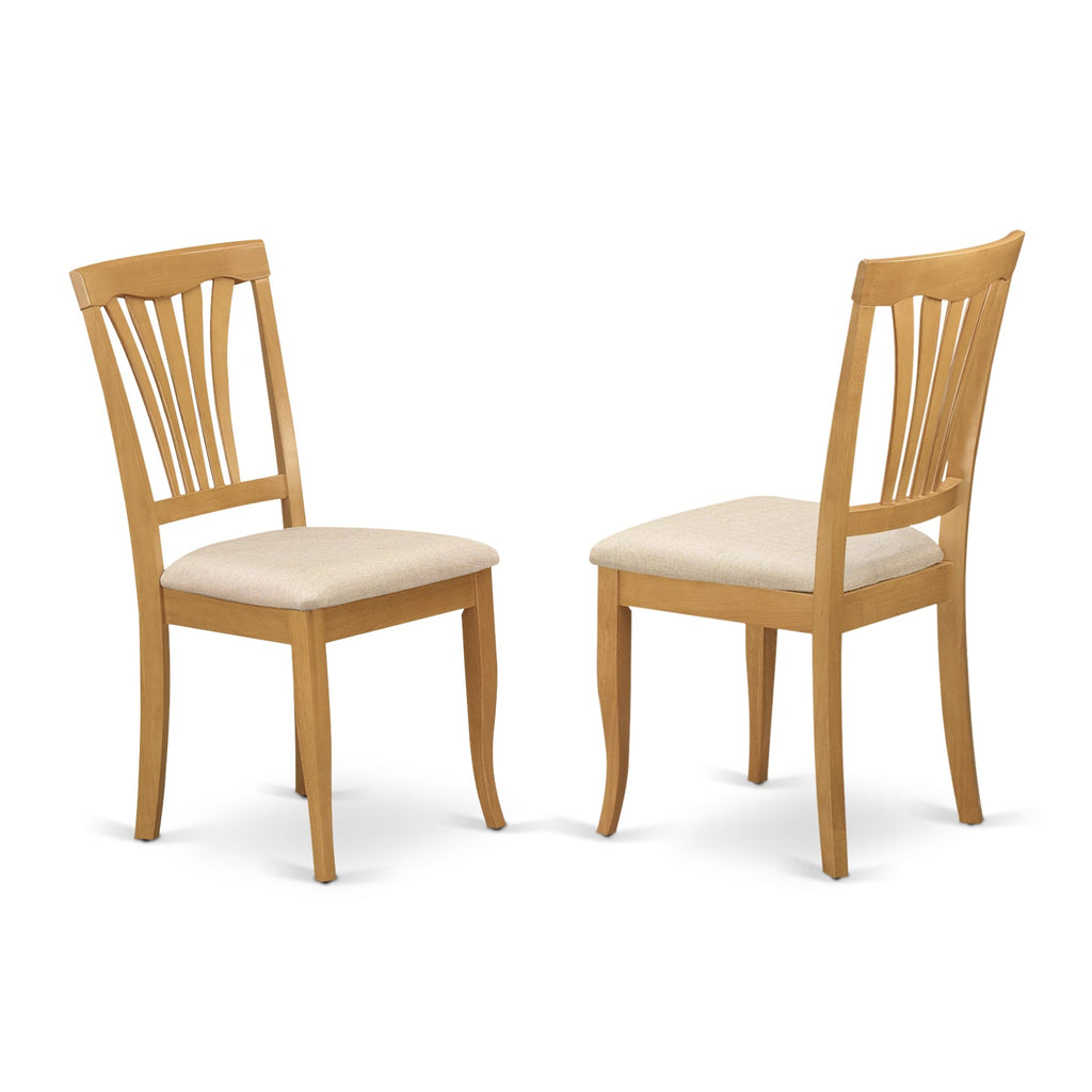 El juego de mesa de comedor East West Furniture VAAV7-OAK-C de 7 piezas consta de una mesa de comedor ovalada con hojas de mariposa y 6 sillas de comedor de tela de lino.