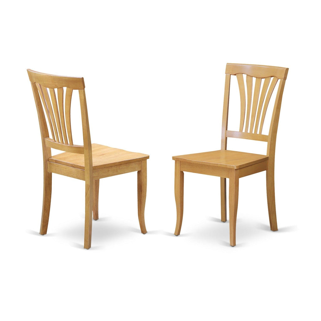 Juego de comedor East West Furniture VAAV7-OAK-W de 7 piezas compuesto por una mesa de comedor ovalada con hojas de mariposa y 6 sillas de cocina.