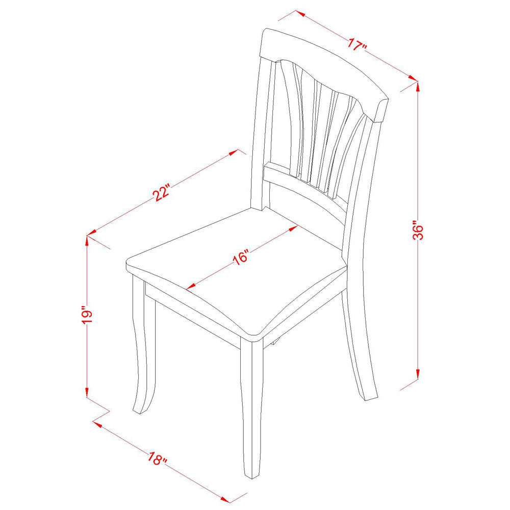 East West Furniture AVC-SBR-C Avon Dining Chairs - Linen Fabric Upholstered Solid Wood Chairs