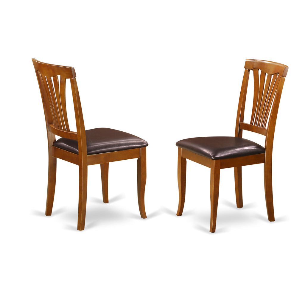 East West Furniture NAAV9-SBR-LC 9 Piece Dining Room Furniture Set Includes a Rectangle Kitchen Table with Butterfly Leaf and 8 Faux Leather Upholstered Chairs