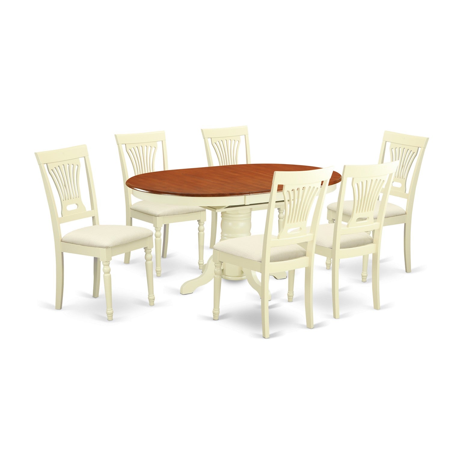 AVPL7-WHI-C 7 Pc dinette Table set for 6-Dinette Table and 6 dinette Chairs