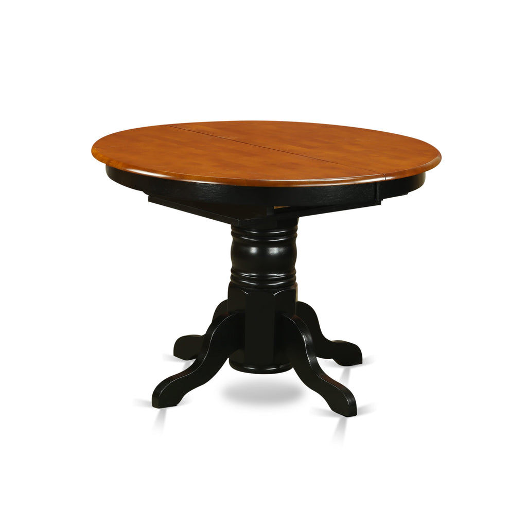 Juego de mesa de comedor East West Furniture AVPF5-BCH-C de 5 piezas para 4 personas. Incluye una mesa de cocina ovalada con diseño de hojas de mariposa y 4 sillas de comedor de cocina de tela de lino.