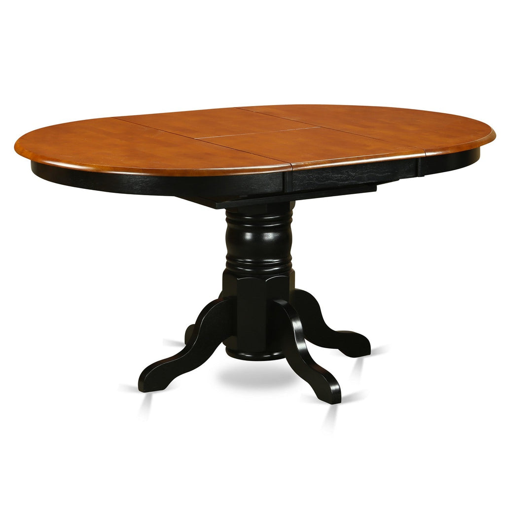 East West Furniture AVAT5-BLK-LC 5 Piece Dining Table Set for 4 Includes an Oval Kitchen Table with Butterfly Leaf and 4 Faux Leather Kitchen Dining Chairs