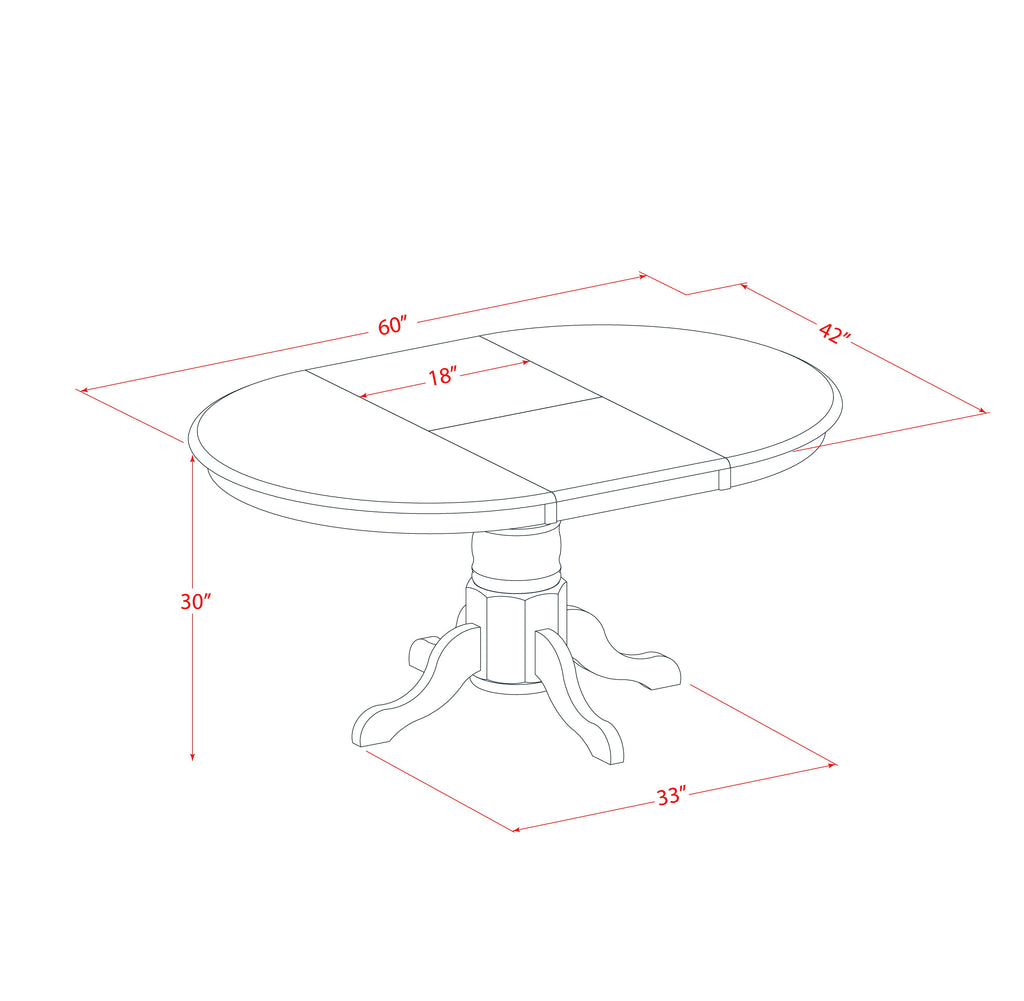 East West Furniture AVEL7-LWH-07 7 Piece Modern Dining Table Set Consist of an Oval Wooden Table with Butterfly Leaf and 6 Gray Linen Fabric Parsons Dining Chairs, 42x60 Inch, Linen White