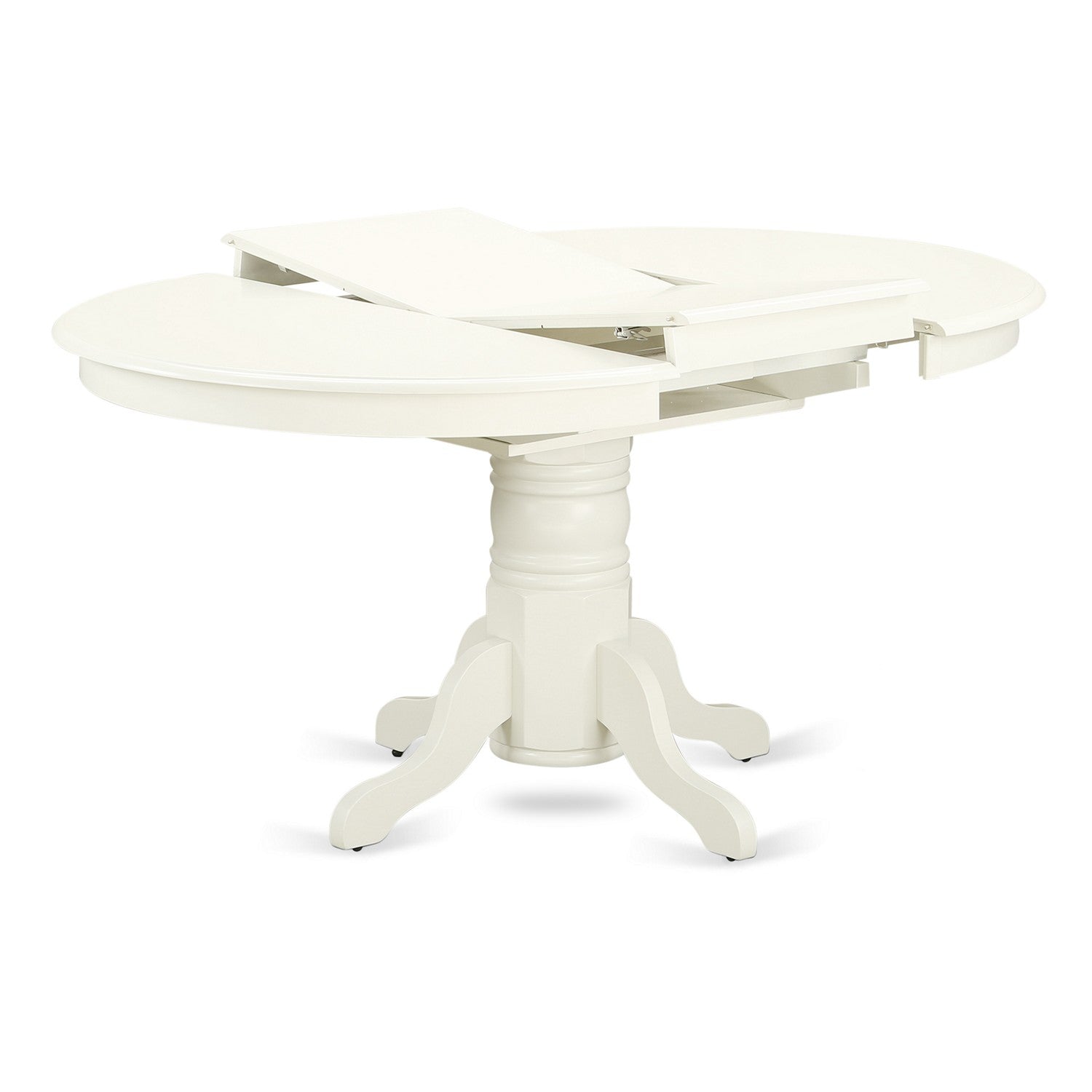 AVBO7-LWH-LC 7 Pc Kitchen table set with a Dining Table and Six Faux Leather Seat Chairs in Linen White