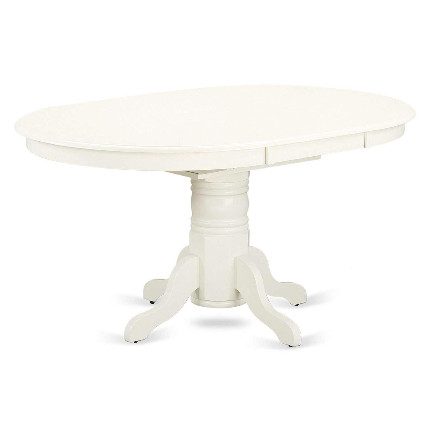 El juego de mesa de comedor moderno de 5 piezas East West Furniture AVAD5-LWH-LC incluye una mesa ovalada de madera con hojas de mariposa y 4 sillas de comedor de cocina de cuero sintético.