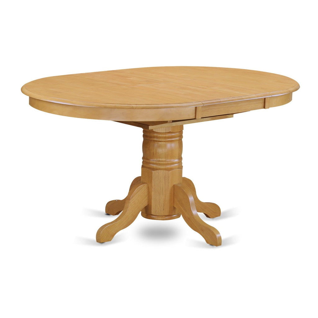 East West Furniture AVBO5-OAK-W 5 Piece Modern Dining Table Set Includes an Oval Wooden Table with Butterfly Leaf and 4 Dining Chairs