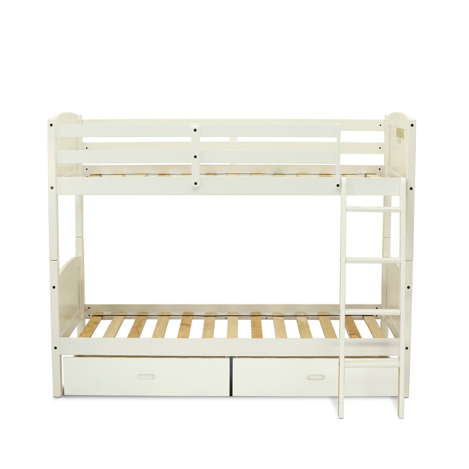 Litera individual Albury AYB-05-TA de East West Furniture con acabado blanco y cajón inferior
