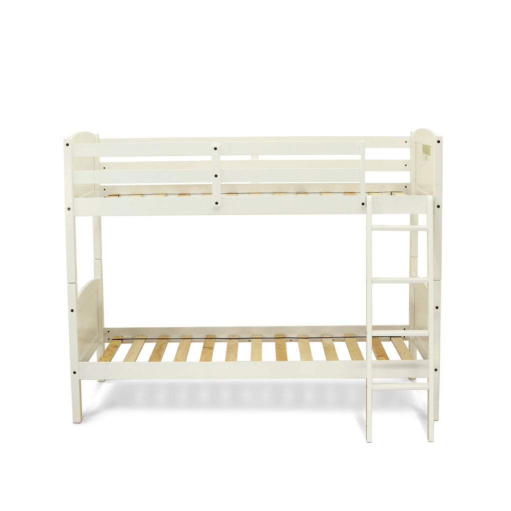 East West Furniture AYB-05-T Albury Twin Bunk Bed in White Finish