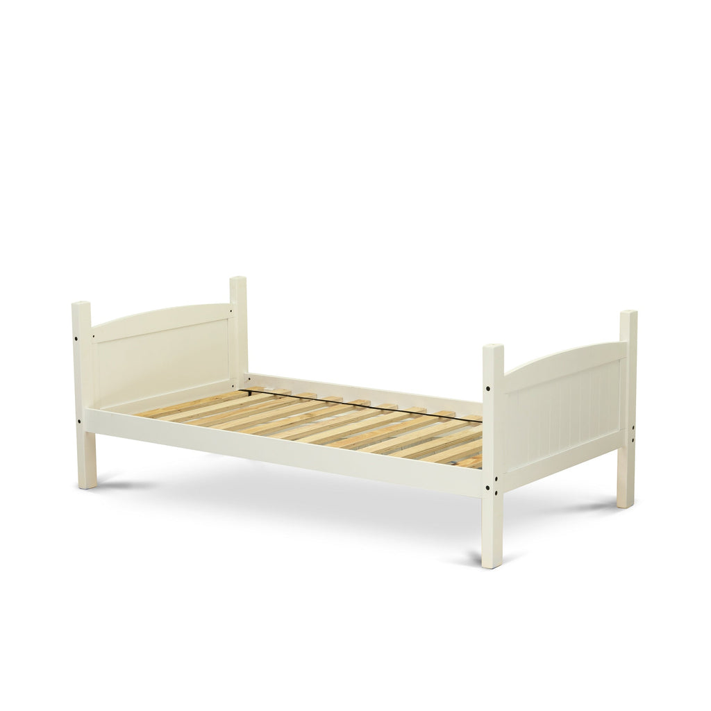 East West Furniture AYB-05-T Albury Twin Bunk Bed in White Finish