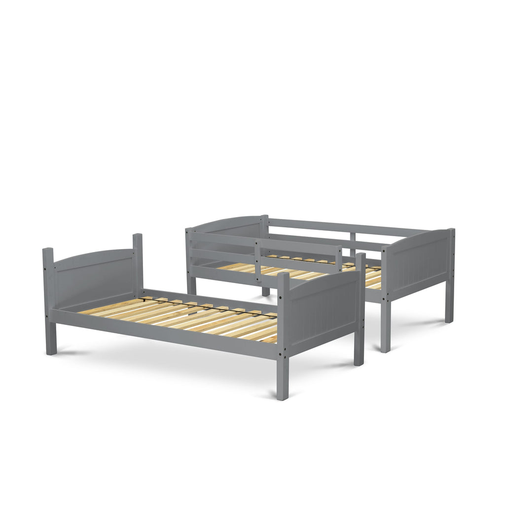 East West Furniture AYB-06-T Albury Twin Bunk Bed in Gray Finish