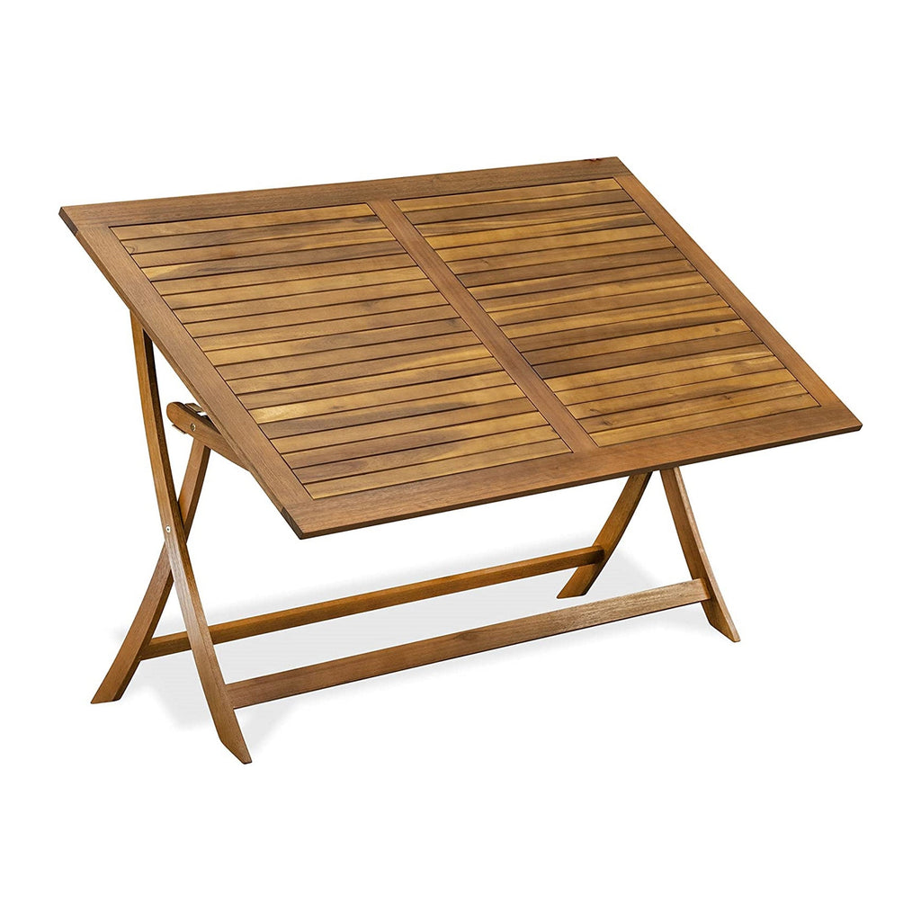 East West Furniture AECM5CWNA 5 Piece Patio Bistro Dining Furniture Set Includes a Rectangle Outdoor Acacia Wood Table and 4 Folding Side Chairs