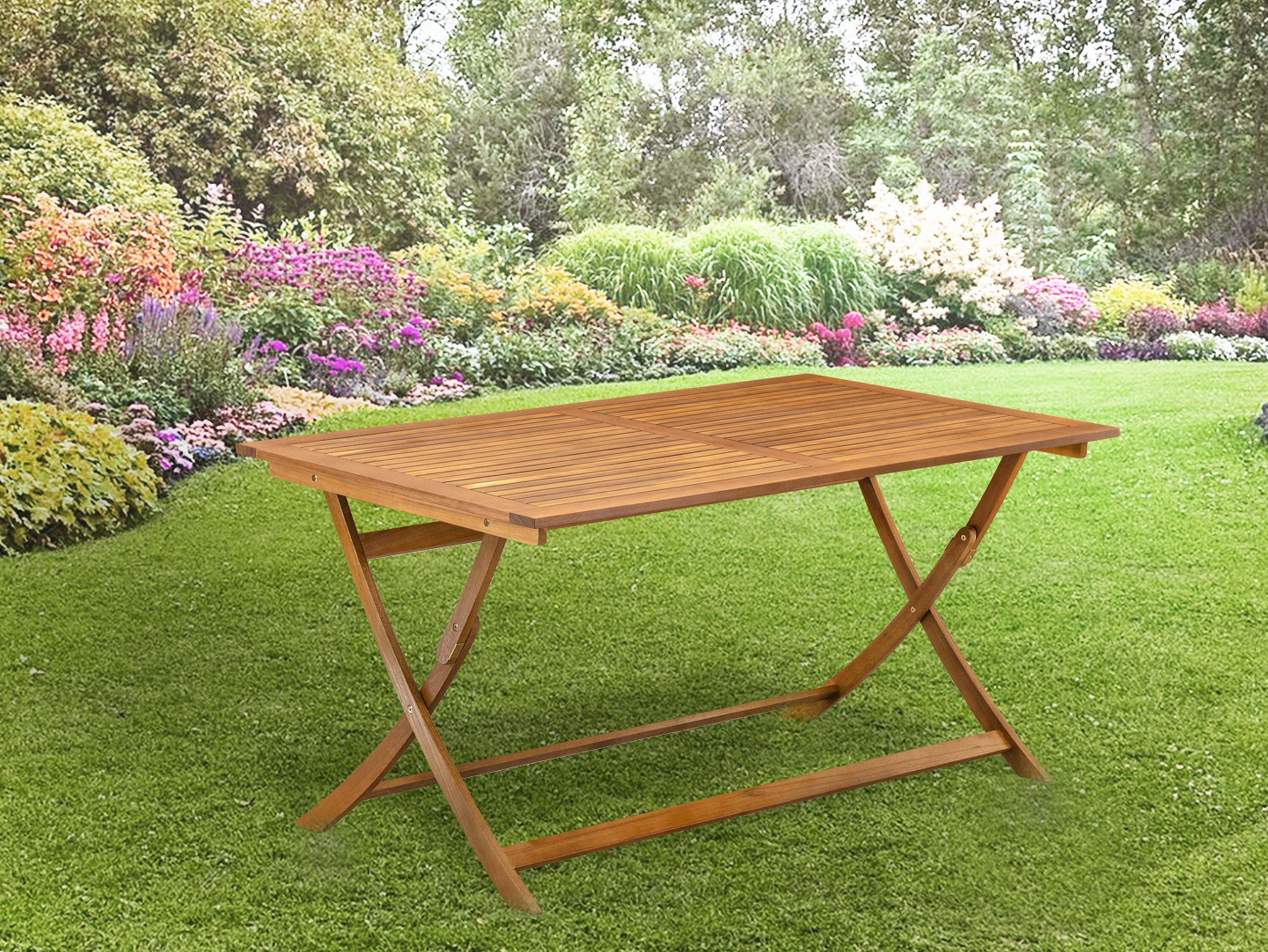 East West Furniture BAETFNA Avondale Wooden Folding Table Made of Acacia wood in Natural Oil finish