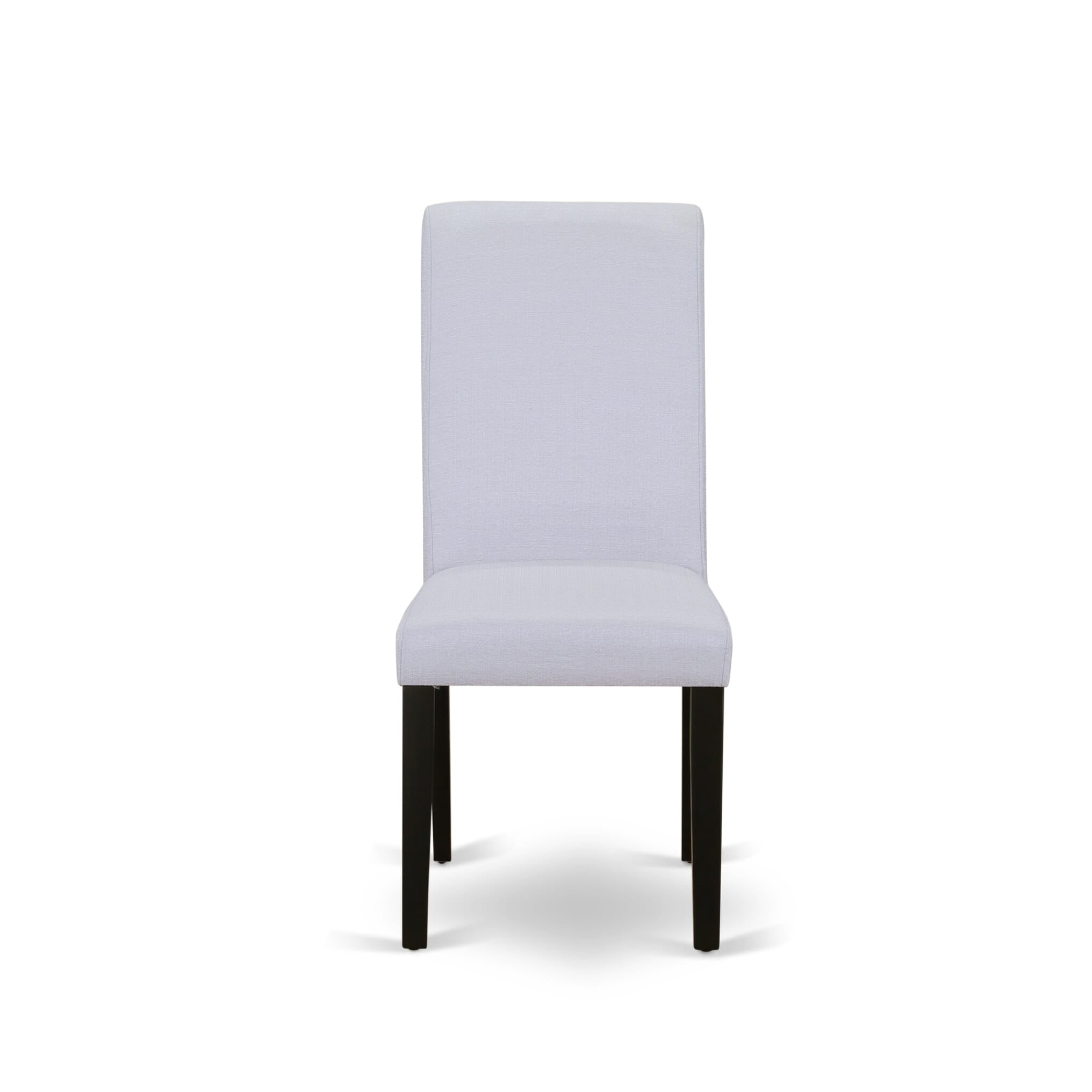East West Furniture AMBA5-BCH-05 5-Piece Dining Room Table Set Includes a Dinette Table and 4 Grey Linen Fabric Parsons Chairs with High Back - Black Finish
