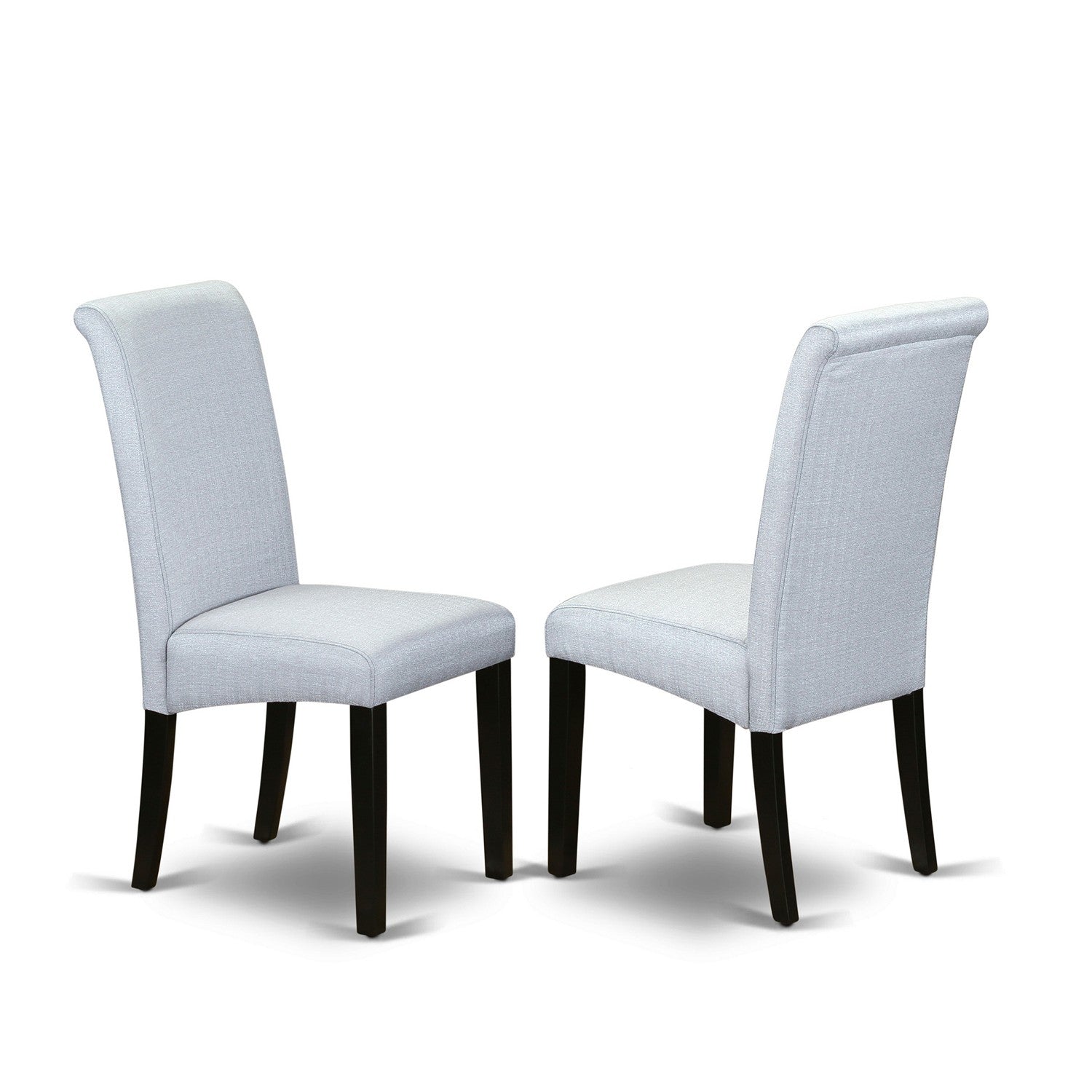 EAST WEST FURNITURE - V697BA105-5 - 5-Pc Modern Dining Table Set - 4 Padded Parson Chairs and 1 Dining Room Table (Wire Brushed Black Finish)