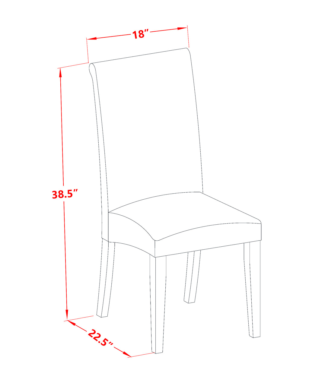 East West Furniture BAP1T05 Barry Parsons Dining Chairs - Grey Linen Fabric Padded Chairs