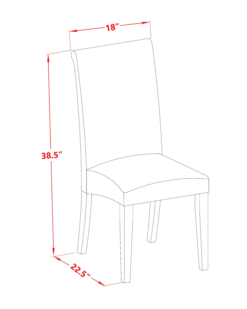 X696BA105-6 Juego de comedor de 6 piezas - Mesa rectangular de 36 x 60