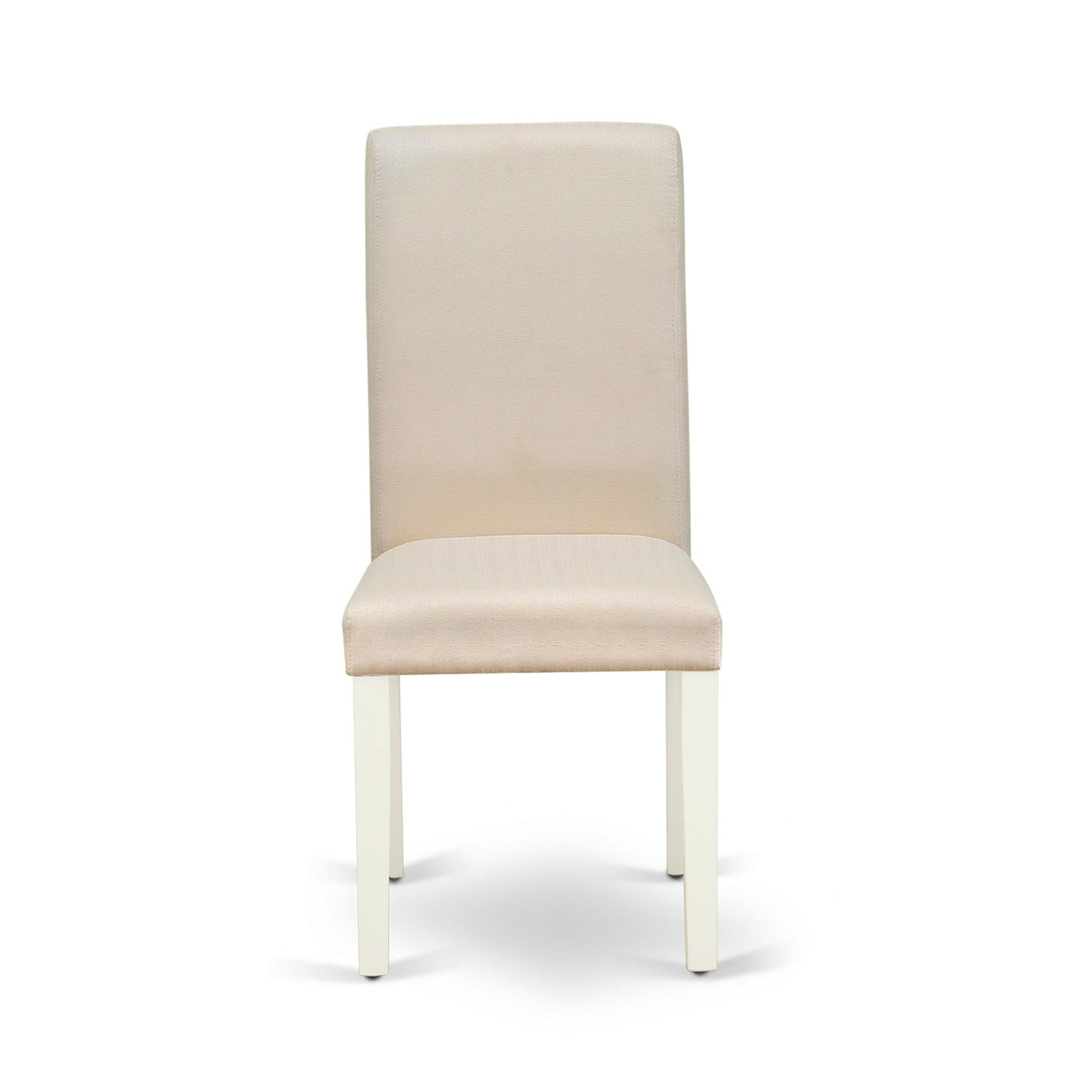 BAP2T01 East West Furniture Barry Parson Chair White Leg and Linen Fabric Cream - Set of 2