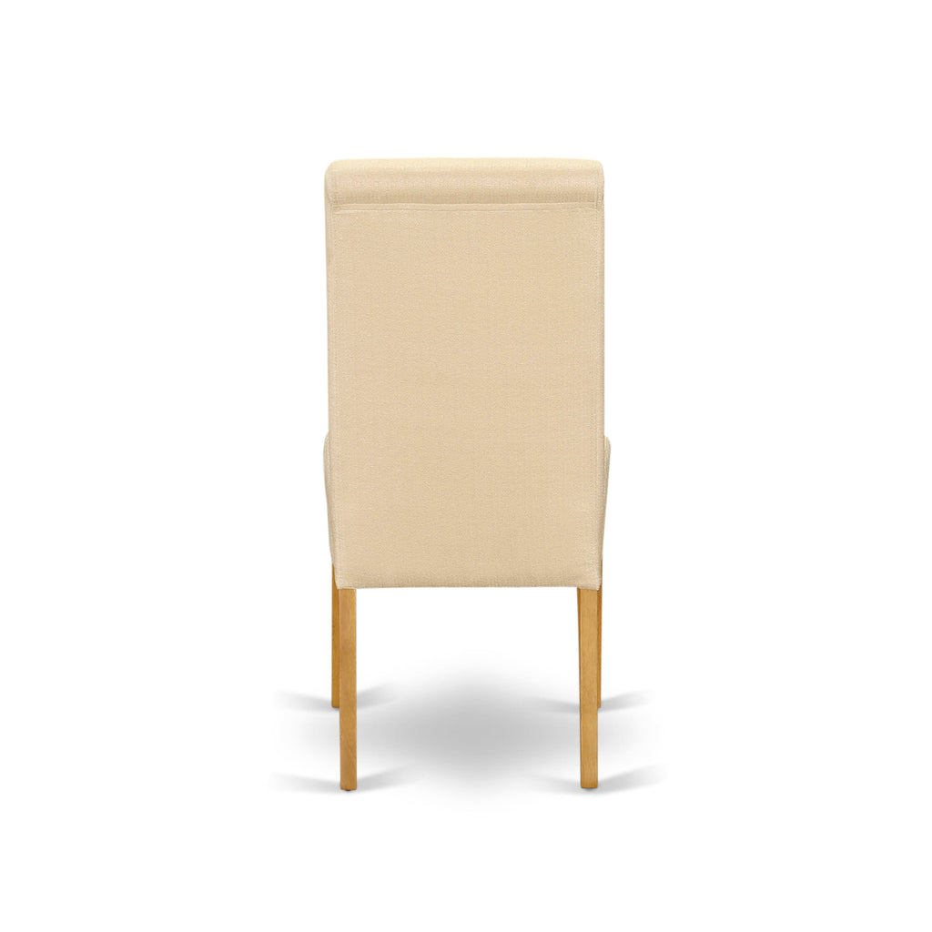 East West Furniture NDBA3-OAK-02 3 Piece Modern Dining Table Set Contains a Rectangle Wooden Table with Dropleaf and 2 Light Beige Linen Fabric Upholstered Chairs, 30x48 Inch, Oak