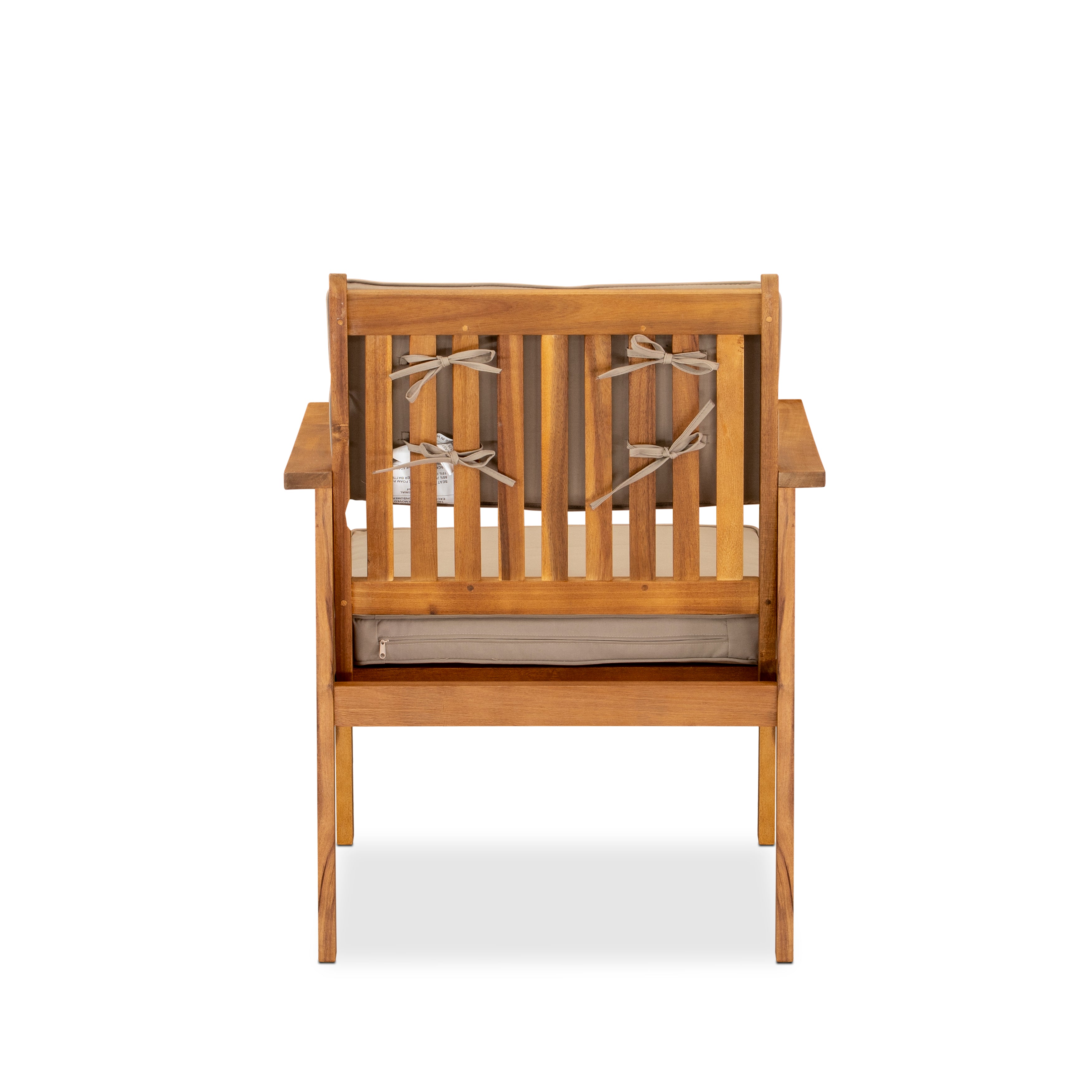 East West Furniture BBI3CNA 3-Piece Bristol Coffee Table Set Includes a Coffee Table and 2 Polyester Fabric Outdoor Patio Chairs Made of Acacia wood in Natural Oil finish