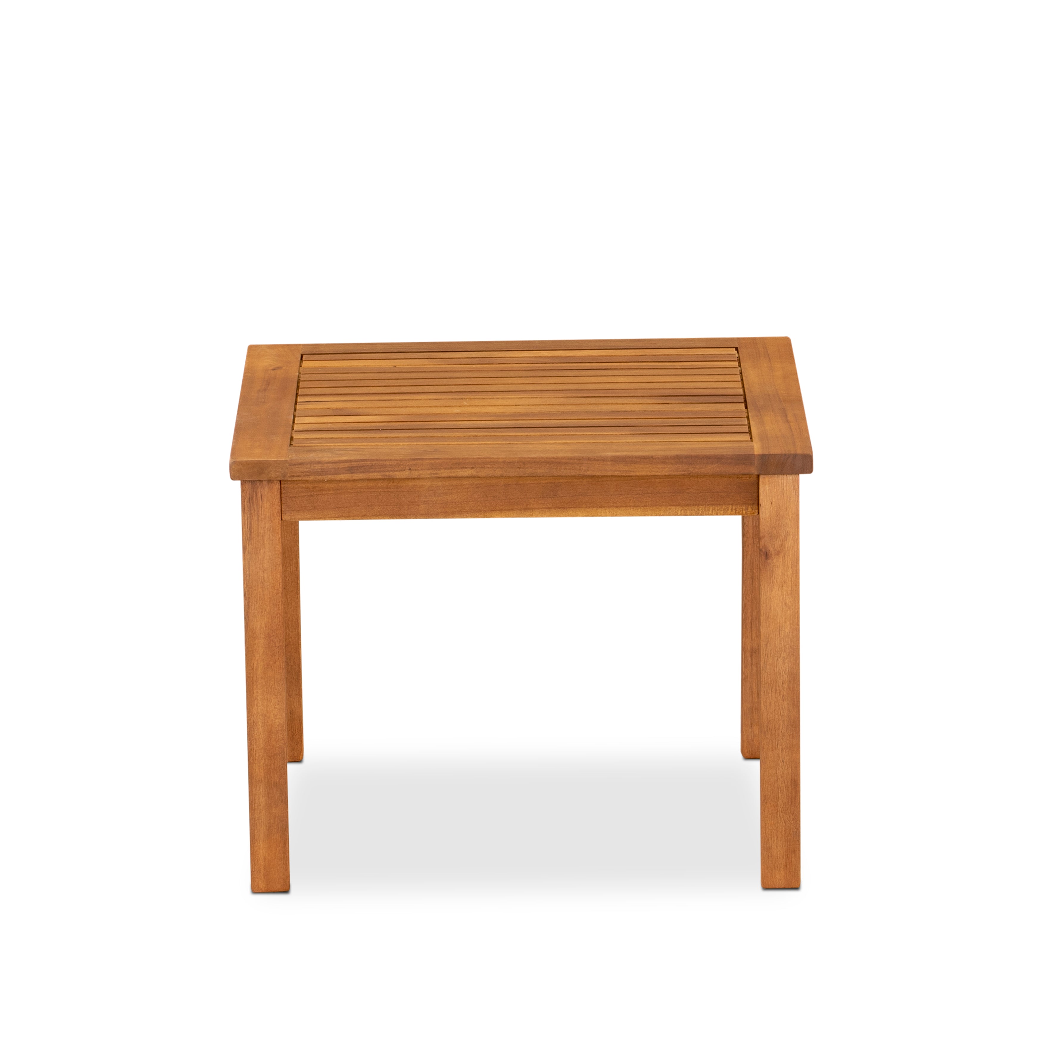 East West Furniture BBI3CNA 3-Piece Bristol Coffee Table Set Includes a Coffee Table and 2 Polyester Fabric Outdoor Patio Chairs Made of Acacia wood in Natural Oil finish