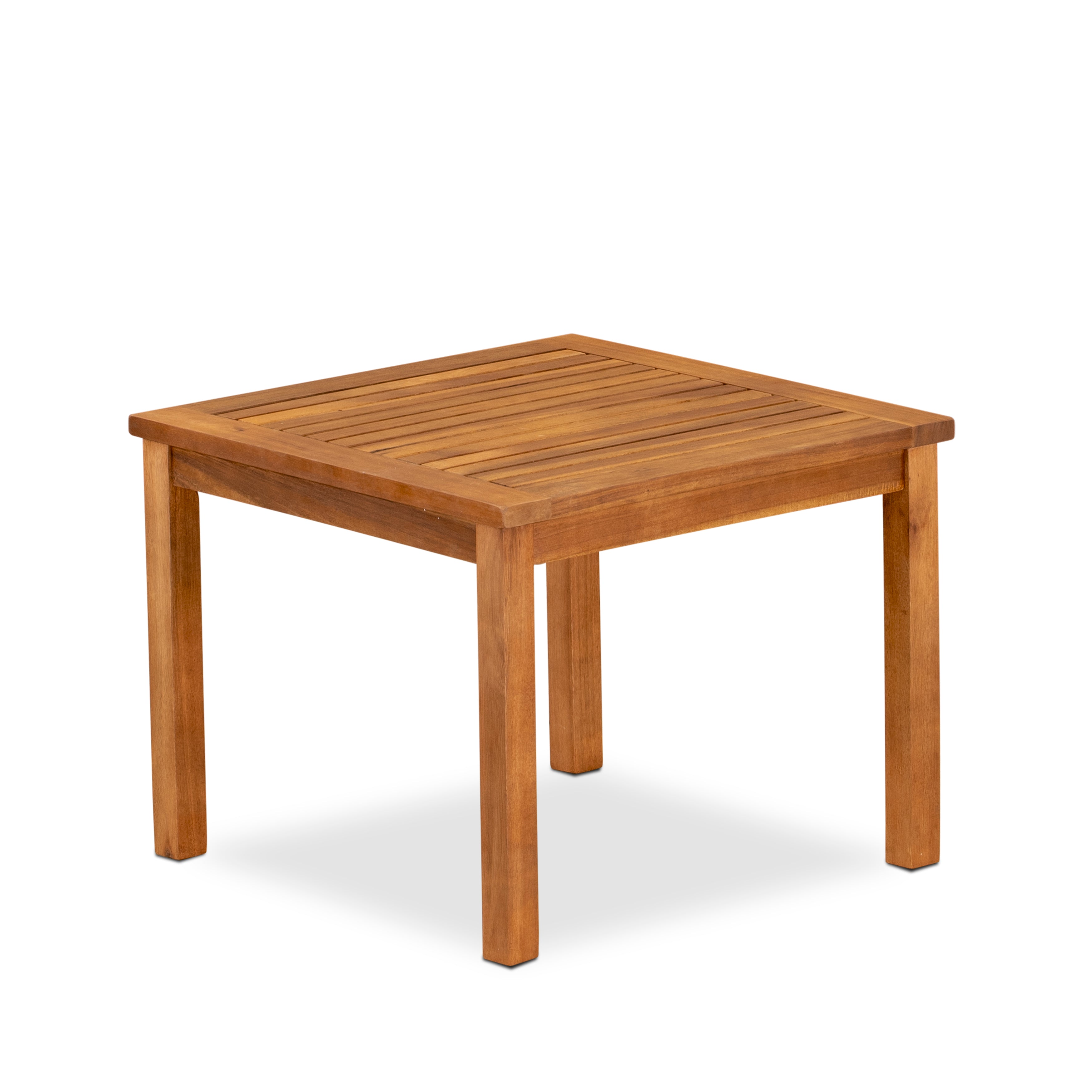 East West Furniture BBI3CNA 3-Piece Bristol Coffee Table Set Includes a Coffee Table and 2 Polyester Fabric Outdoor Patio Chairs Made of Acacia wood in Natural Oil finish