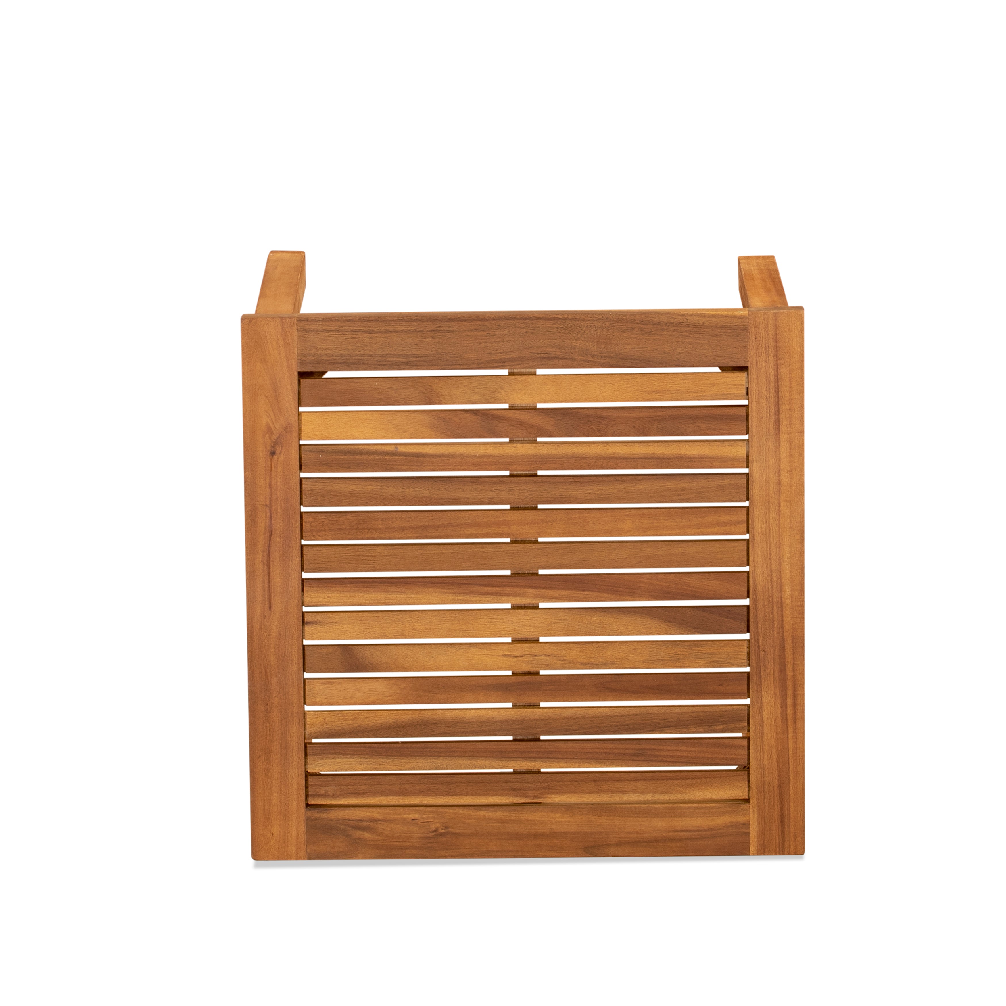 East West Furniture BBI3CNA 3-Piece Bristol Coffee Table Set Includes a Coffee Table and 2 Polyester Fabric Outdoor Patio Chairs Made of Acacia wood in Natural Oil finish