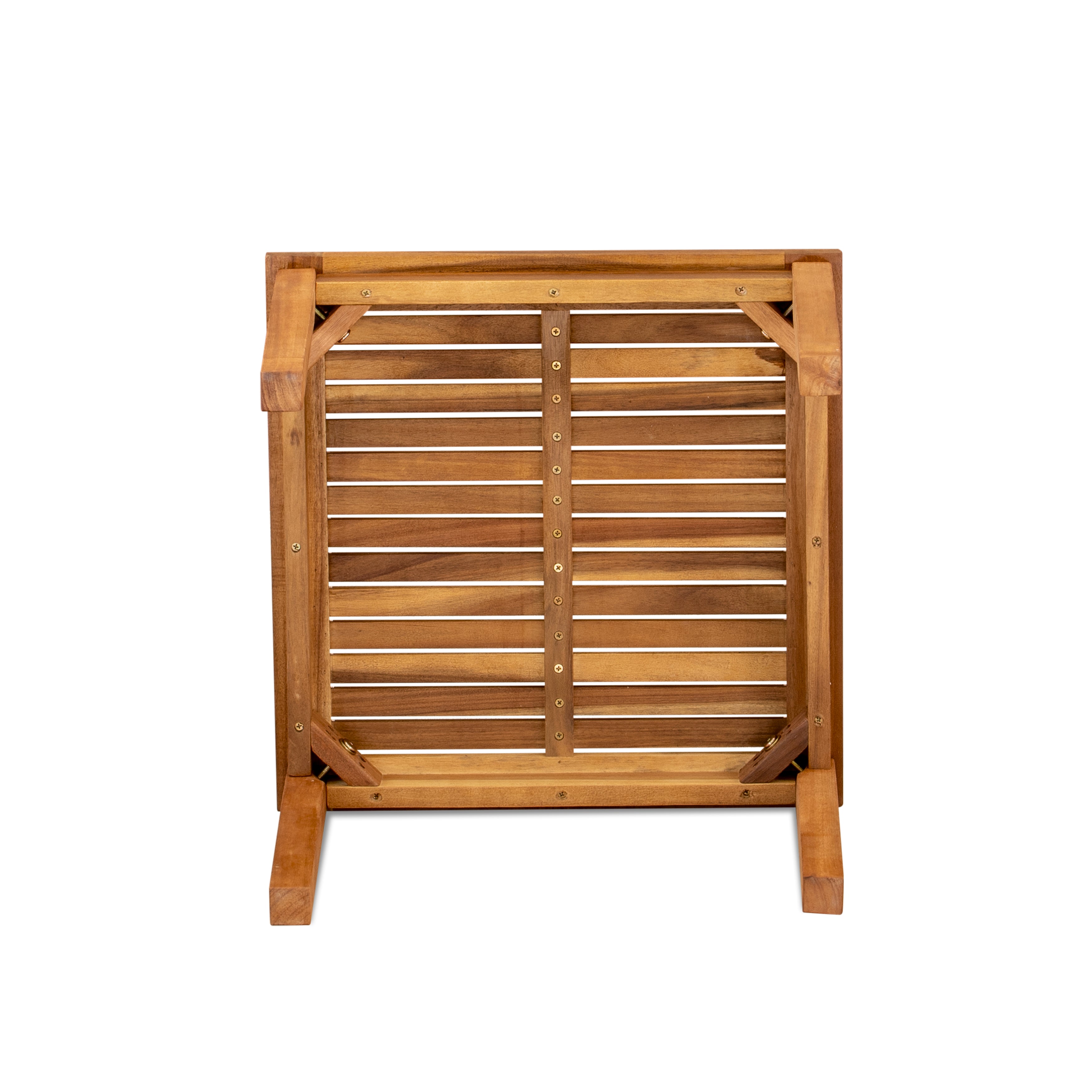 East West Furniture BBI3CNA 3-Piece Bristol Coffee Table Set Includes a Coffee Table and 2 Polyester Fabric Outdoor Patio Chairs Made of Acacia wood in Natural Oil finish